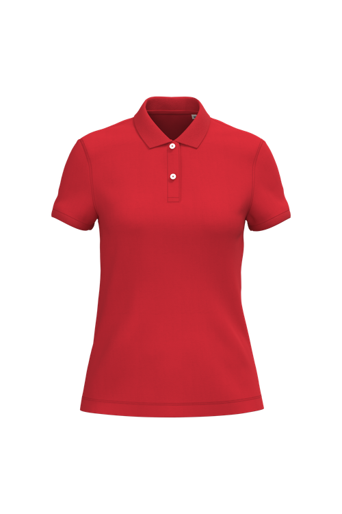 Native Spirit Women's piqué polo shirt in red, style NS208