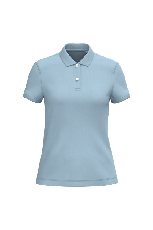 Native Spirit Women's piqué polo shirt in blue, style NS208
