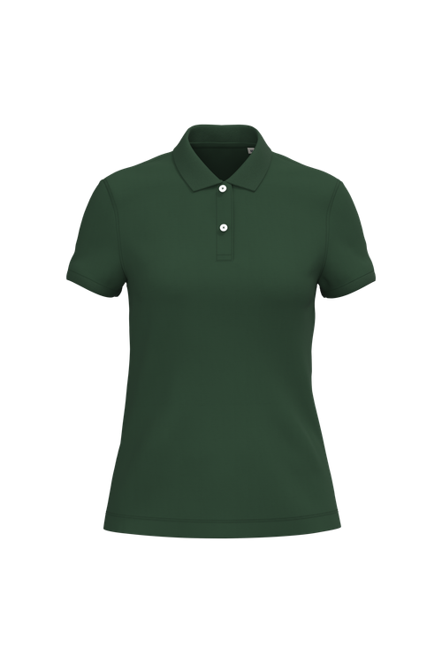 Native Spirit Women's piqué polo shirt in green, style NS208