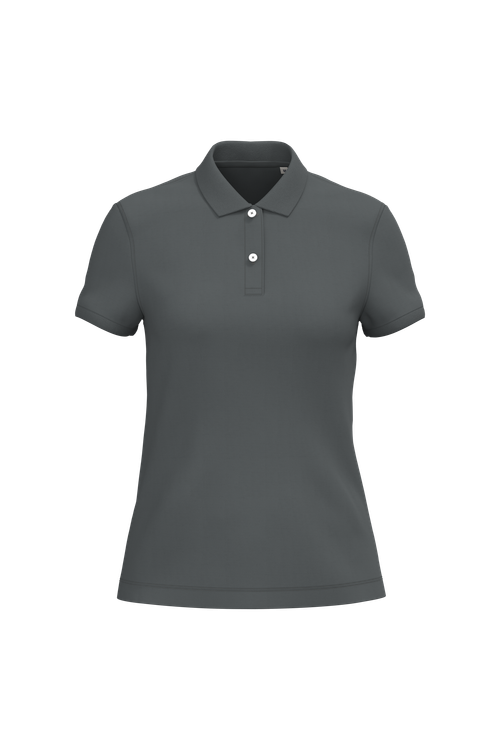 Native Spirit Women's piqué polo shirt in grey, style NS208