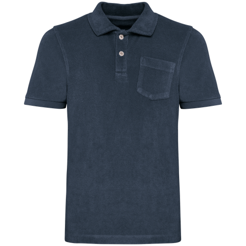 Native Spirit Boys' Terry Towel polo shirt in navy, style NS218