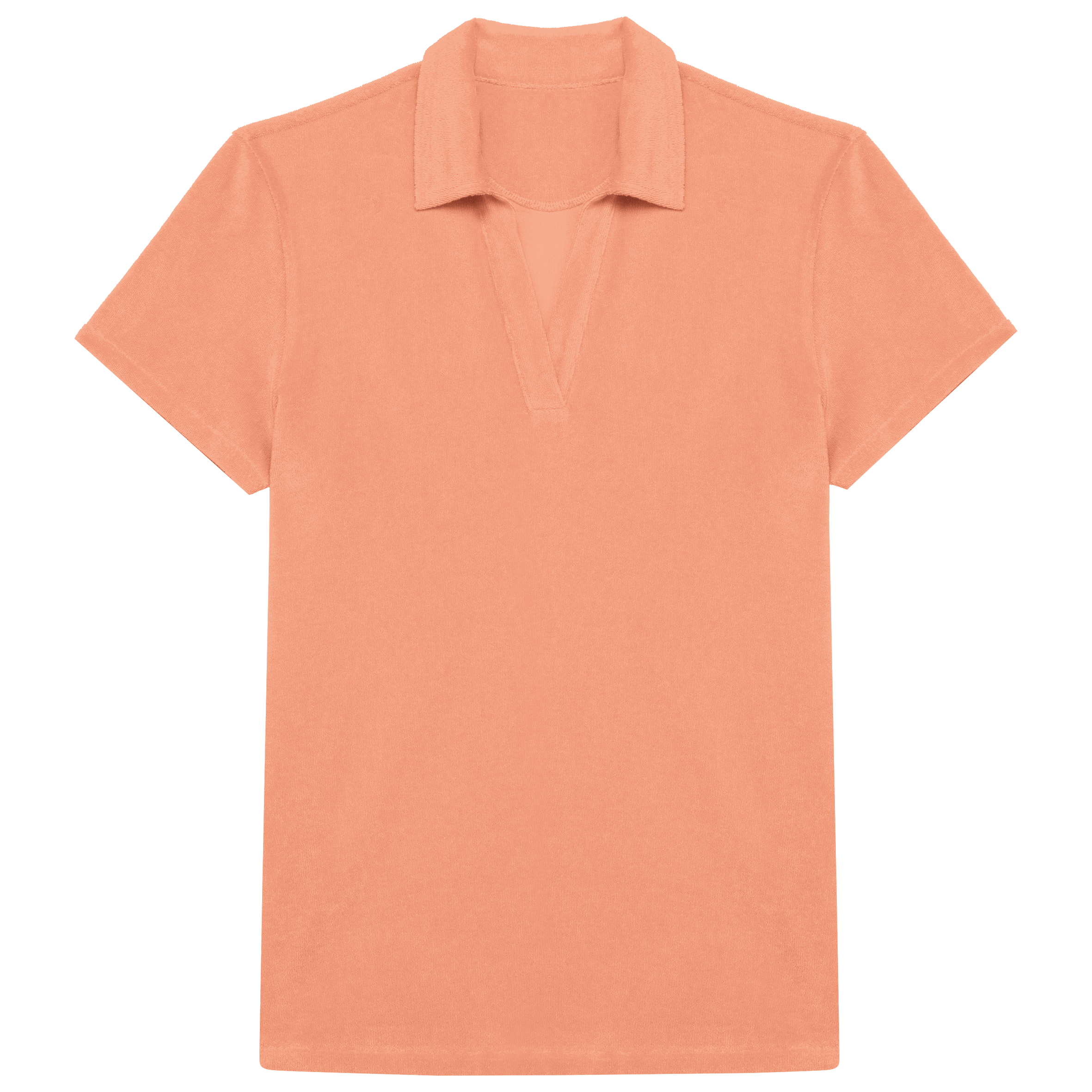 Polo eco-responsável em malha turca de senhora — Laranja Frente