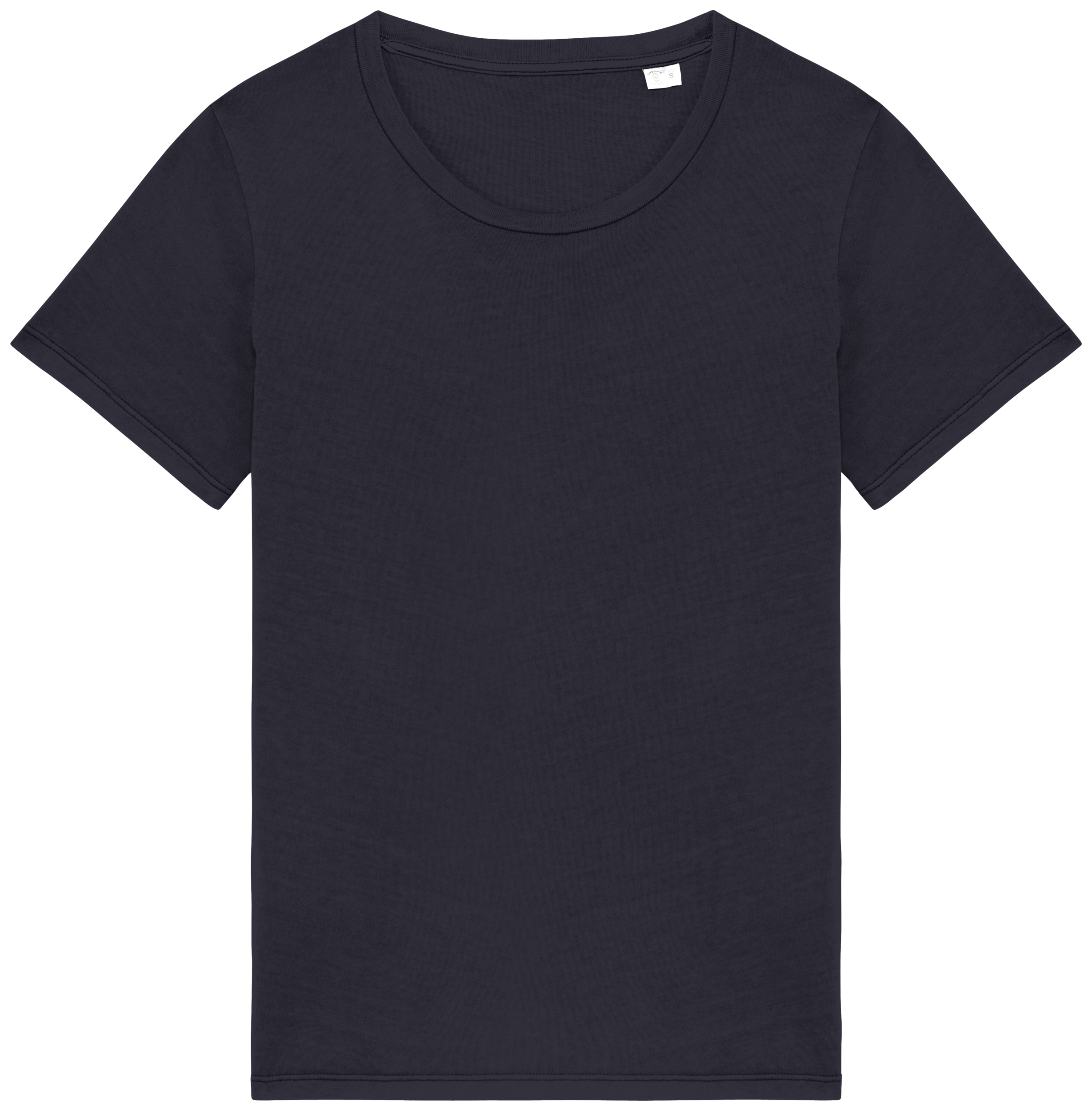 T-shirt eco-responsável com aspecto lavado de senhora — Cinza Frente