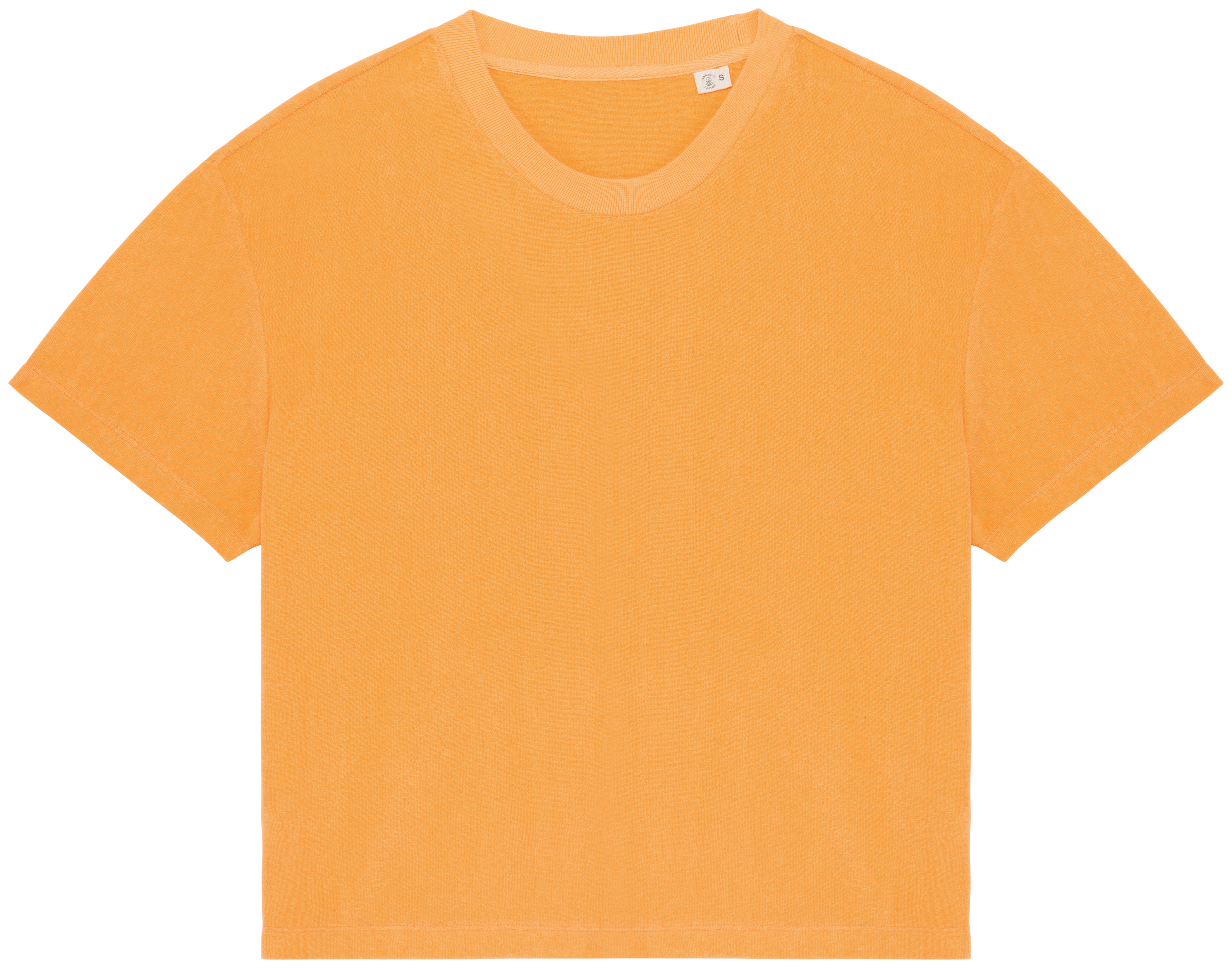 T-shirt eco-responsável em malha turca de senhora — Laranja Frente