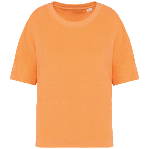 Native Spirit Women's Terry Towel t-shirt in orange, style NS328