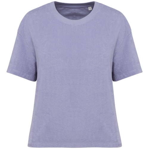 Native Spirit Women's Terry Towel t-shirt in purple, style NS328