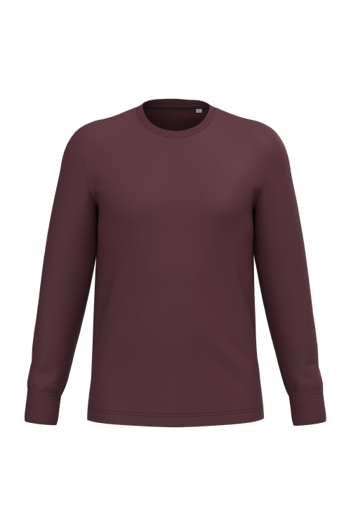 Native Spirit Unisex long sleeve t-shirt in burgundy, style NS333