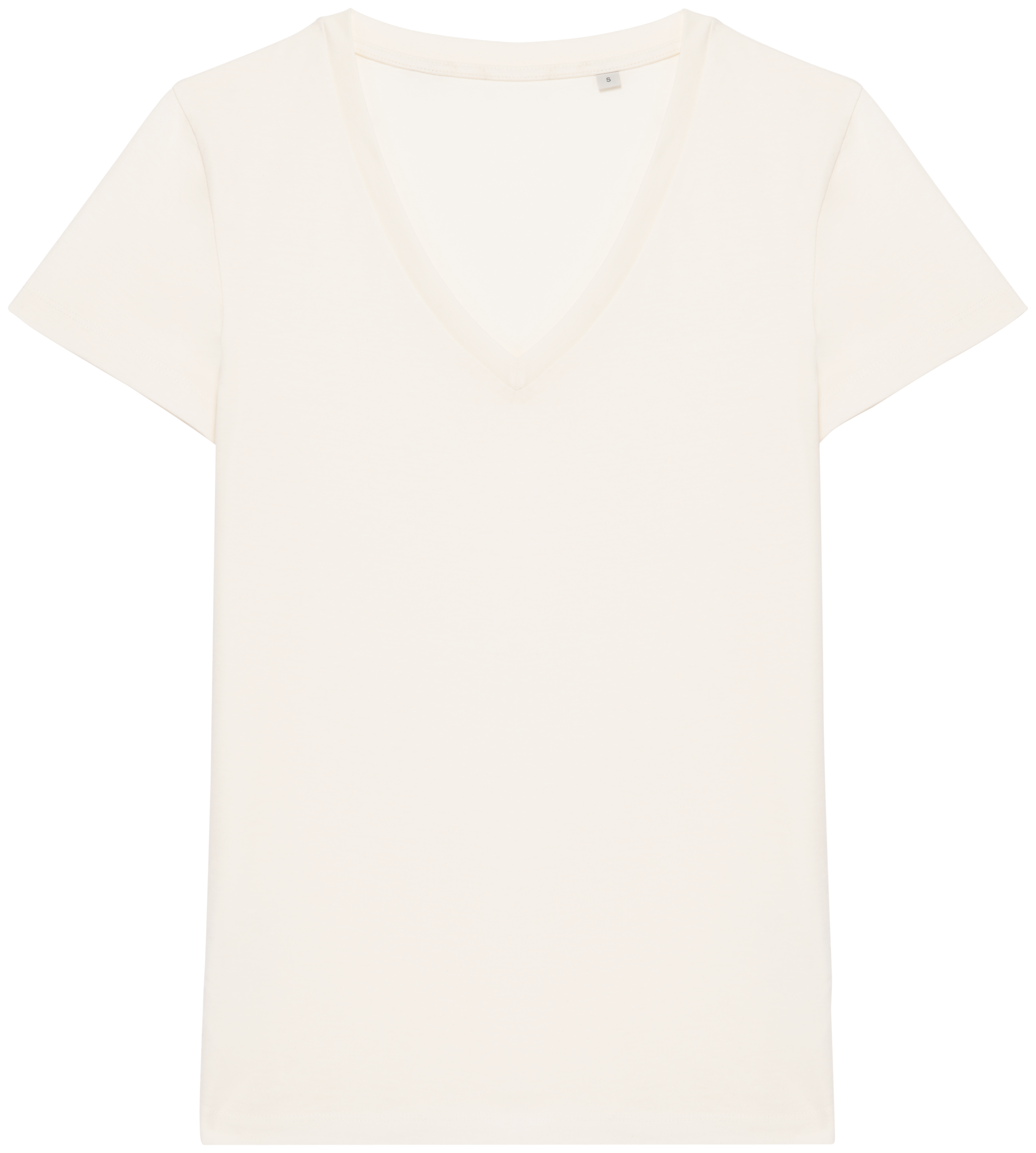 T-shirt eco-responsável decote V de senhora — Branco Frente