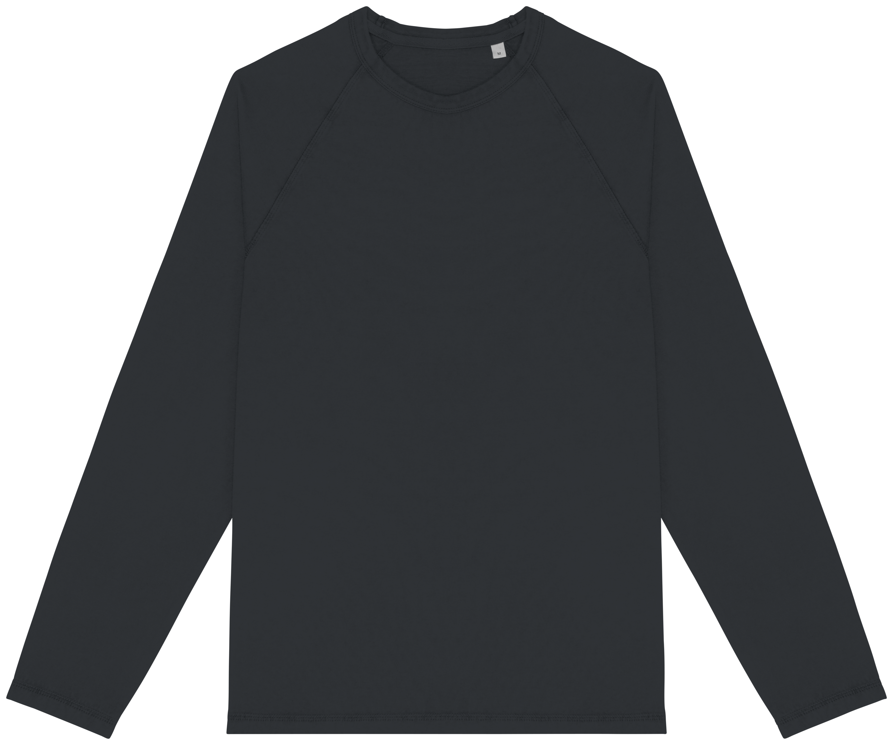 T-shirt eco-responsável raglan manga comprida de homem — Cinza Frente