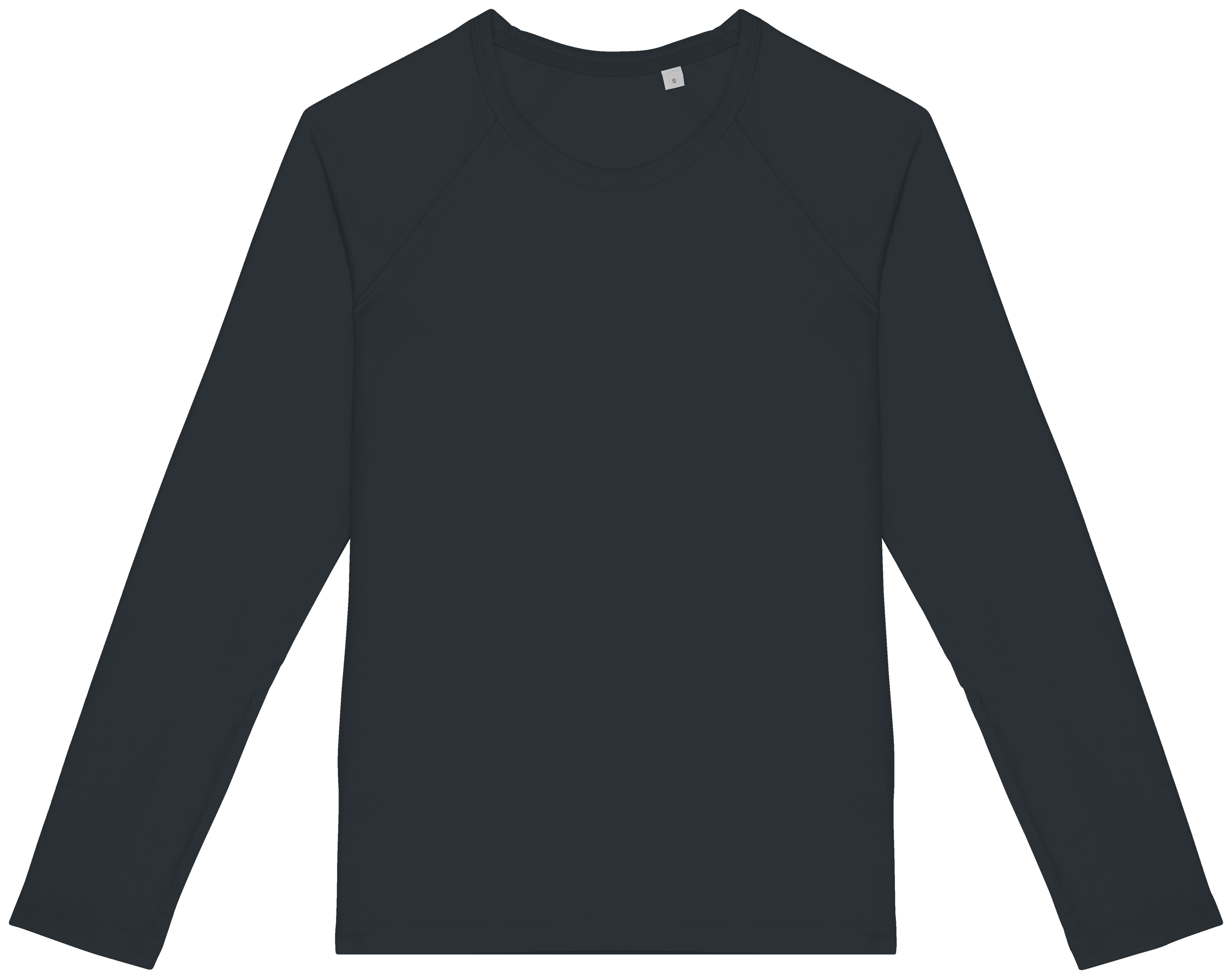 T-shirt eco-responsável raglan manga comprida de senhora — Cinza Frente