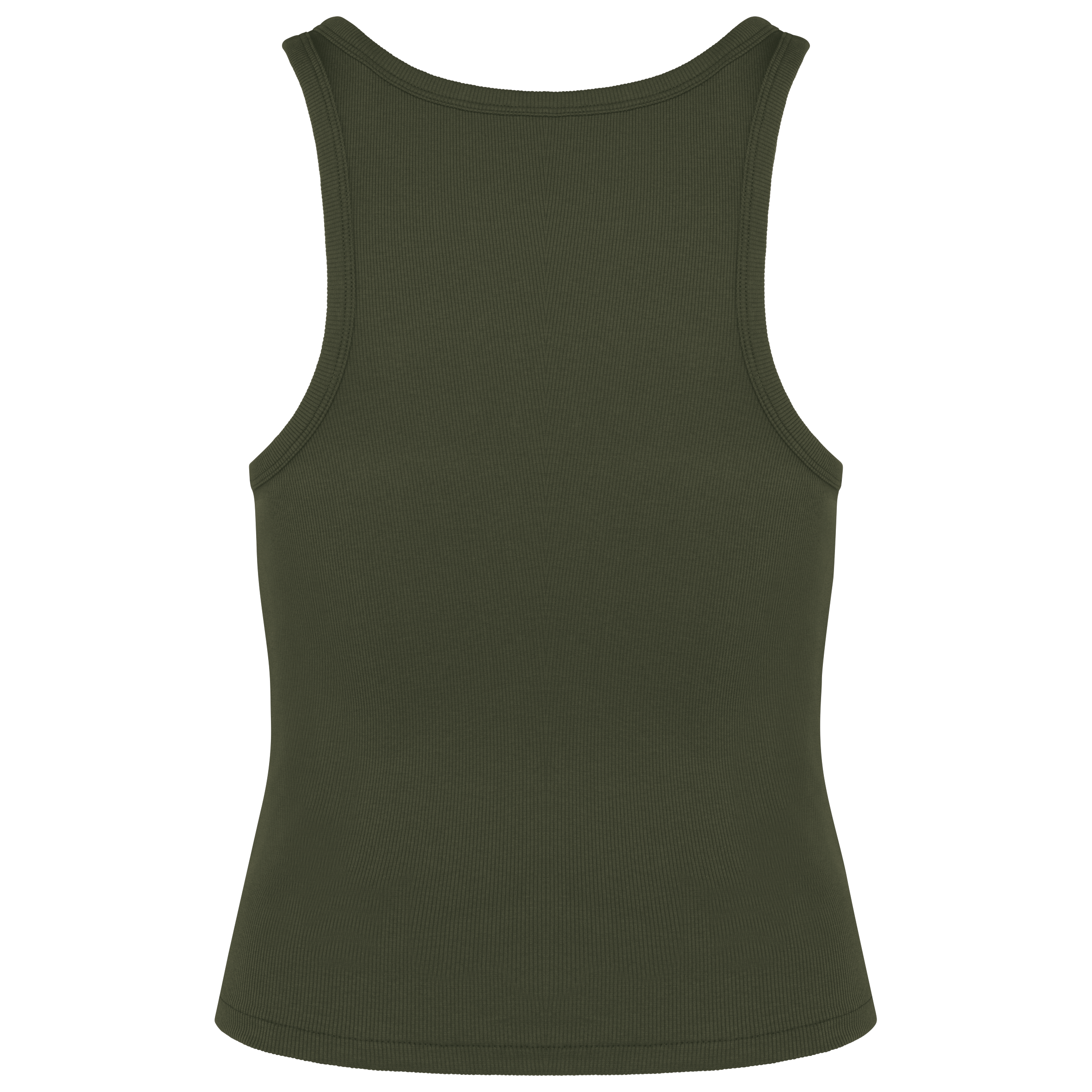 Top eco-responsável canelado de senhora - Organic Khaki