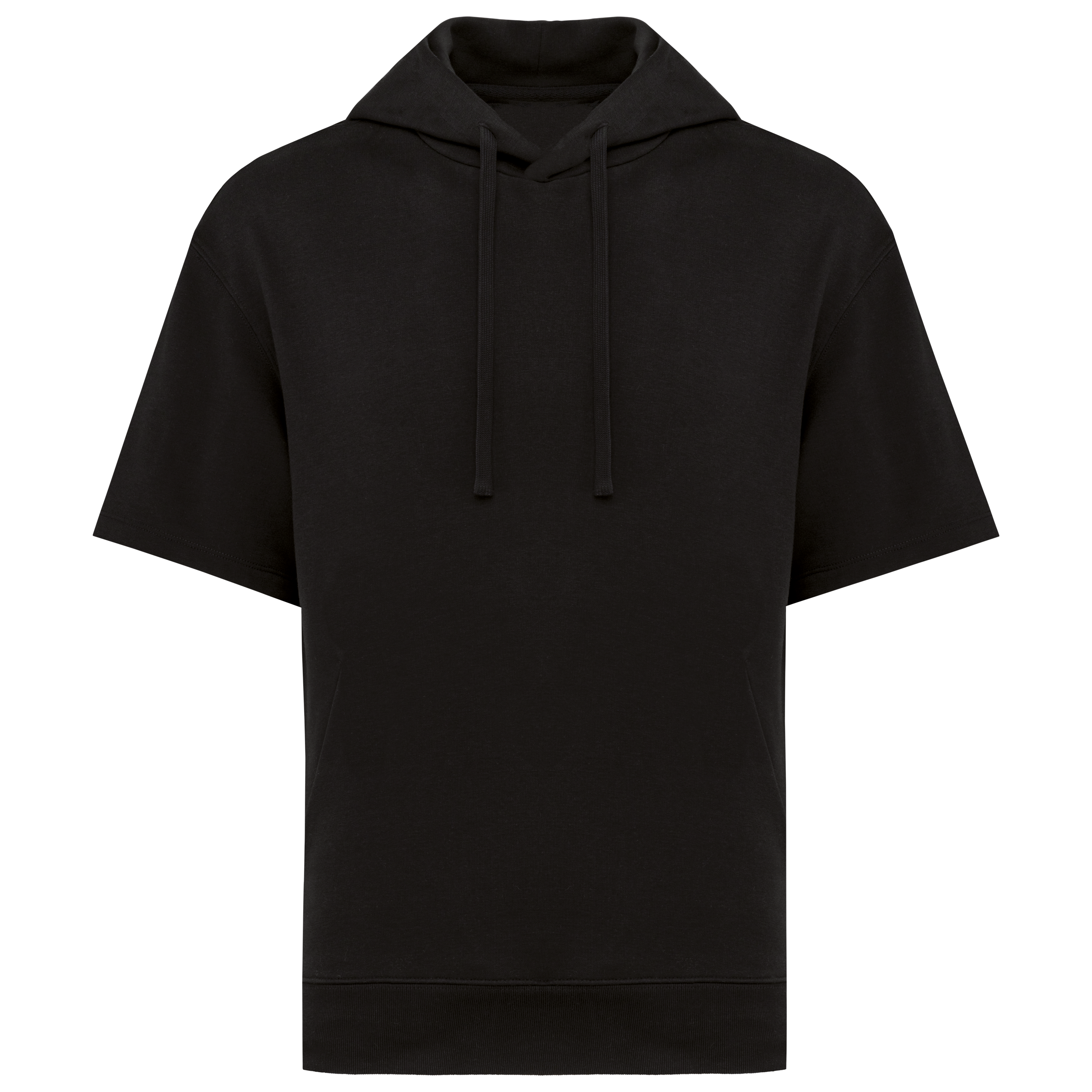 Sweat-shirt écoresponsable à capuche à épaules tombantes manches courtes French Terry unisexe - Image 10