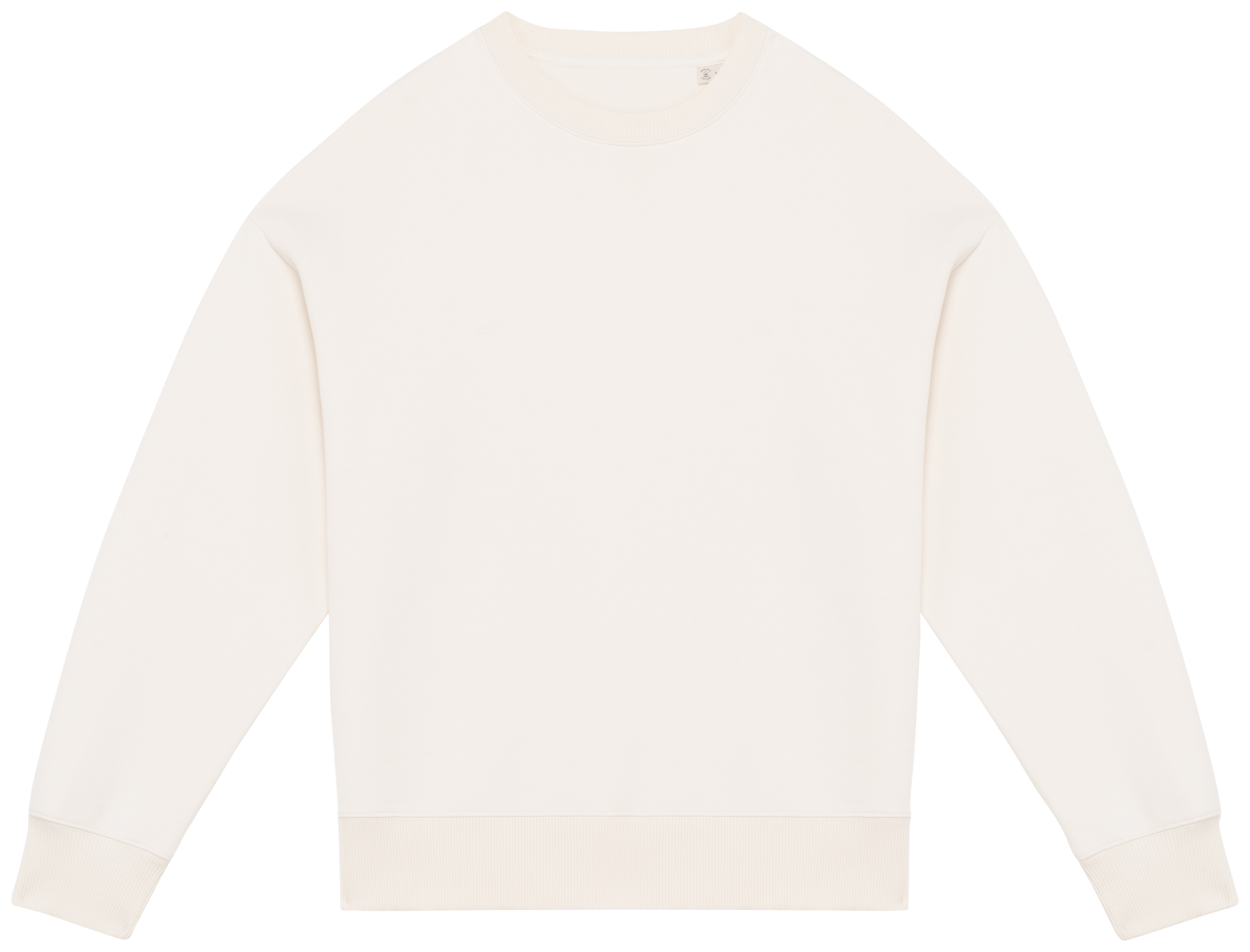 Sweatshirt eco-responsável decote redondo oversize unissexo — Branco Frente