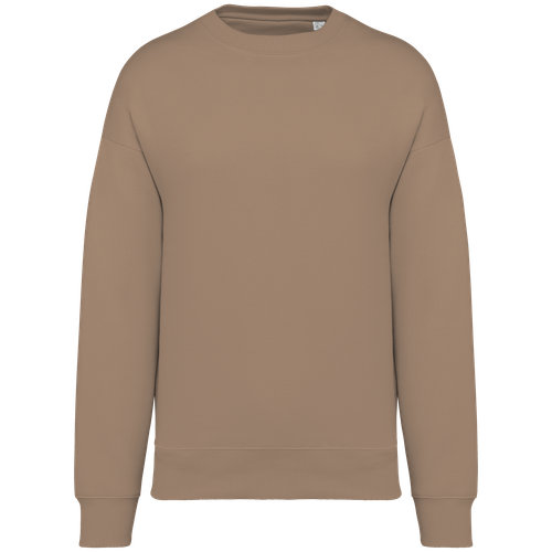Native Spirit Unisex oversize round neck sweatshirt in beige & natural, style NS407