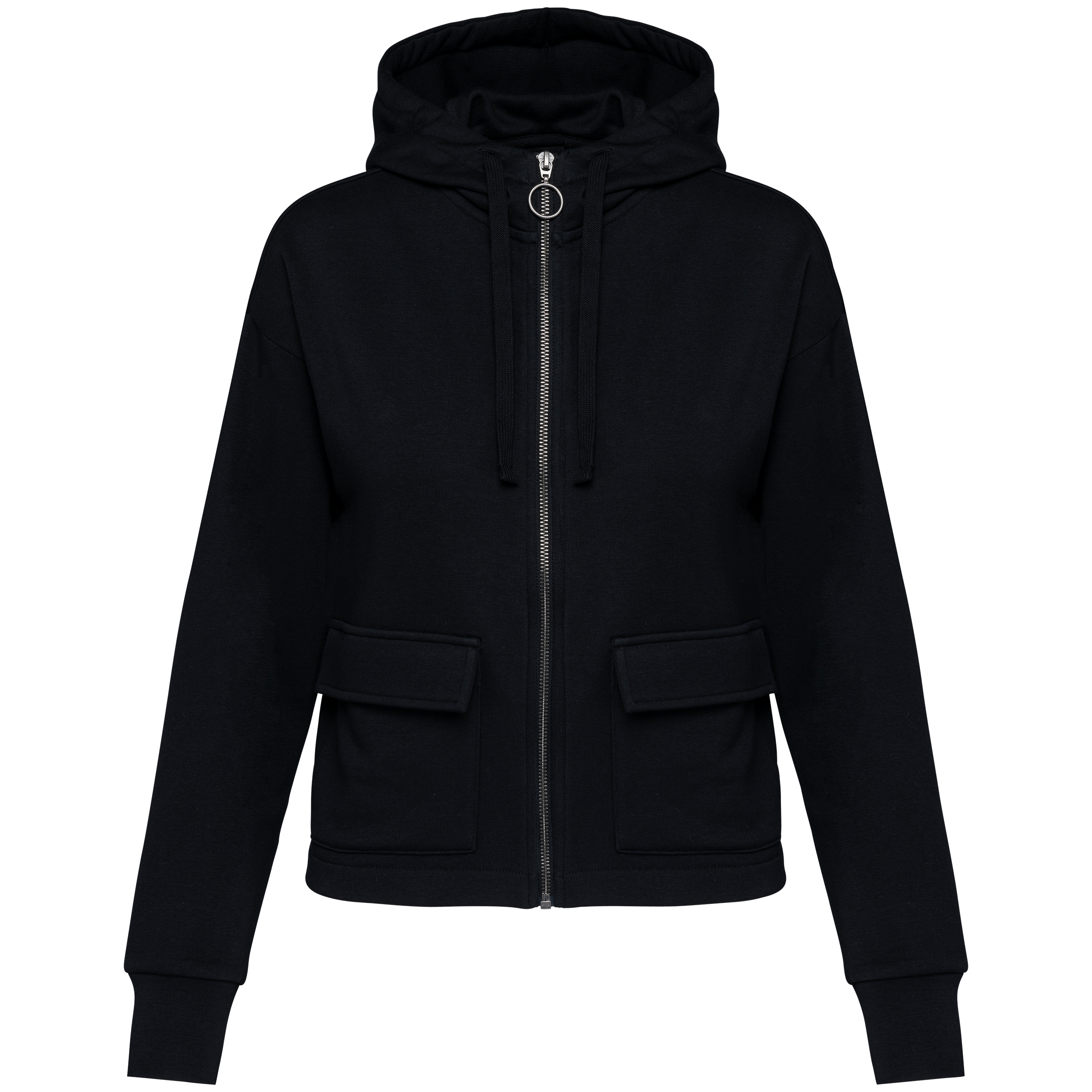 Sweat-shirt écoresponsable zippé à capuche French Terry femme - Image 9