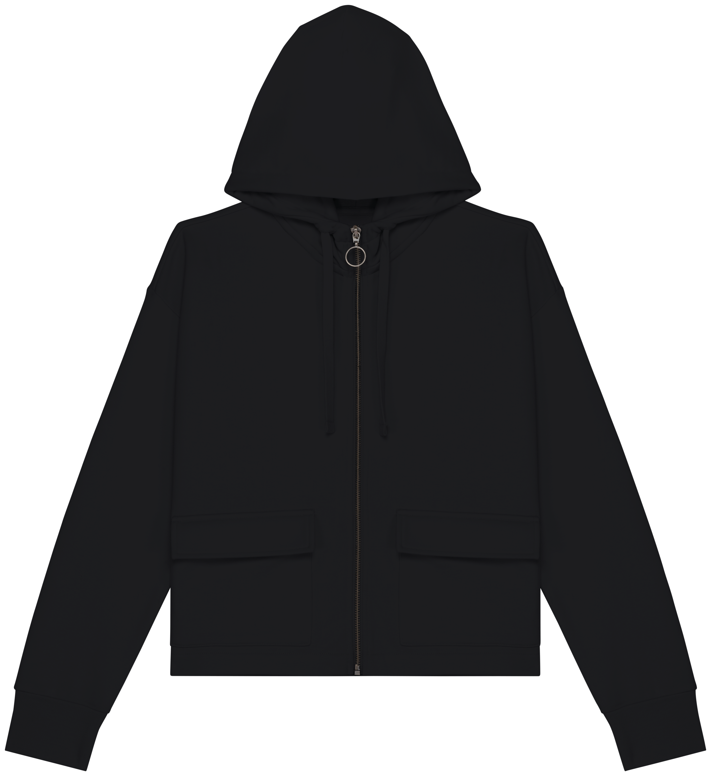 Felpa donna con zip e cappuccio ecosostenibile French Terry