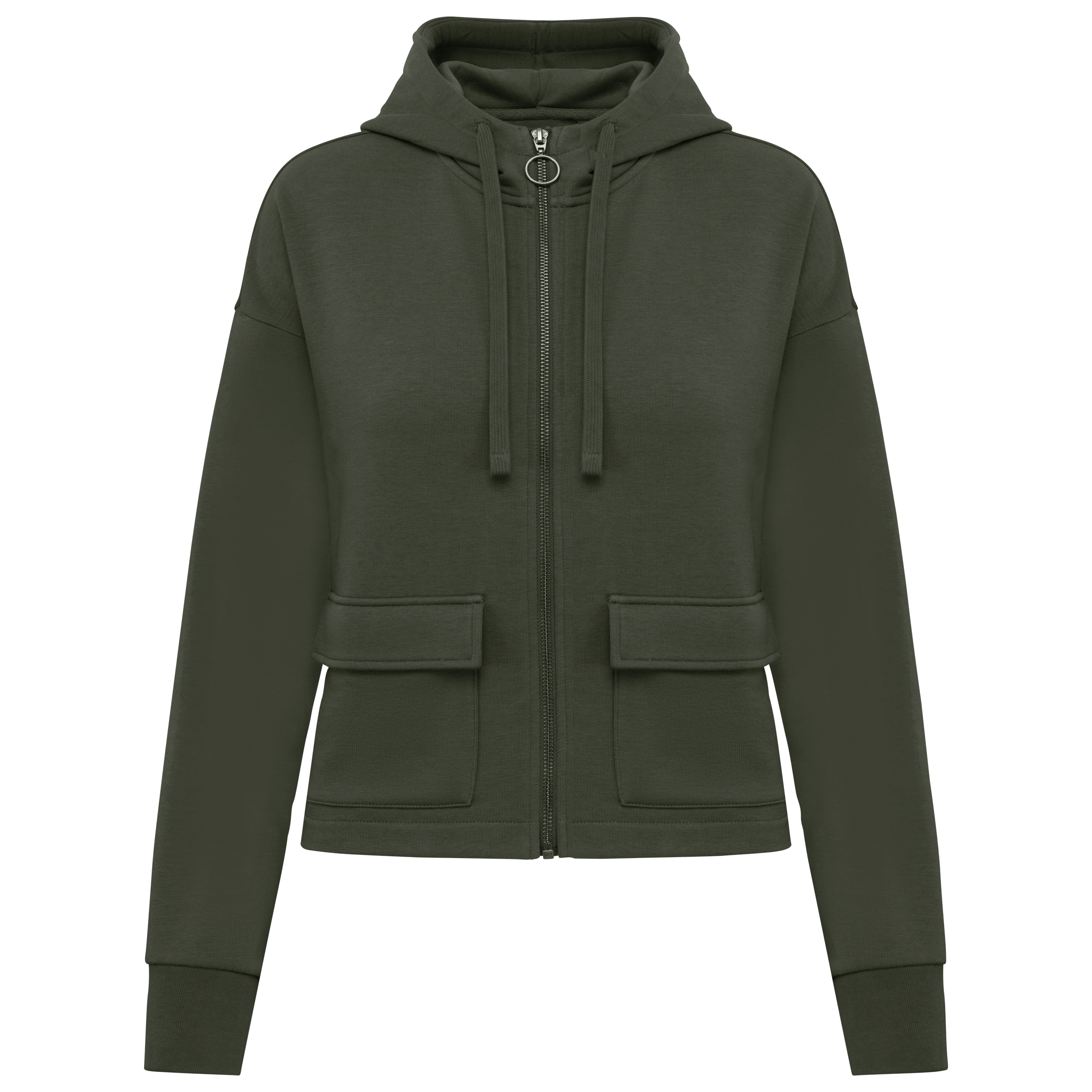 Sweat-shirt écoresponsable zippé à capuche French Terry femme - Image 18