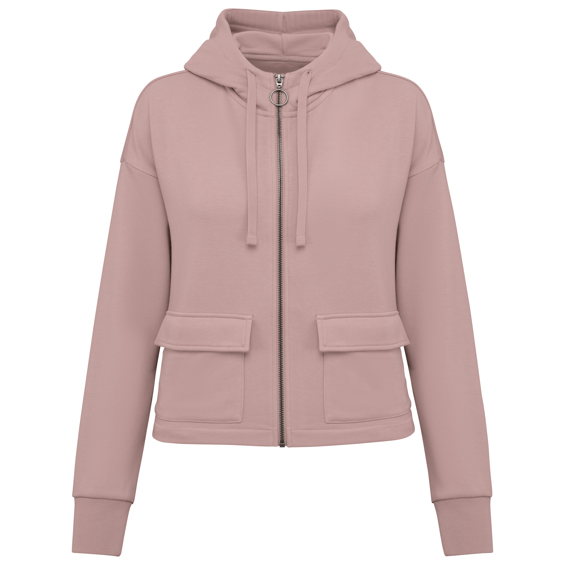 Sweat-shirt écoresponsable zippé à capuche French Terry femme - Image 21