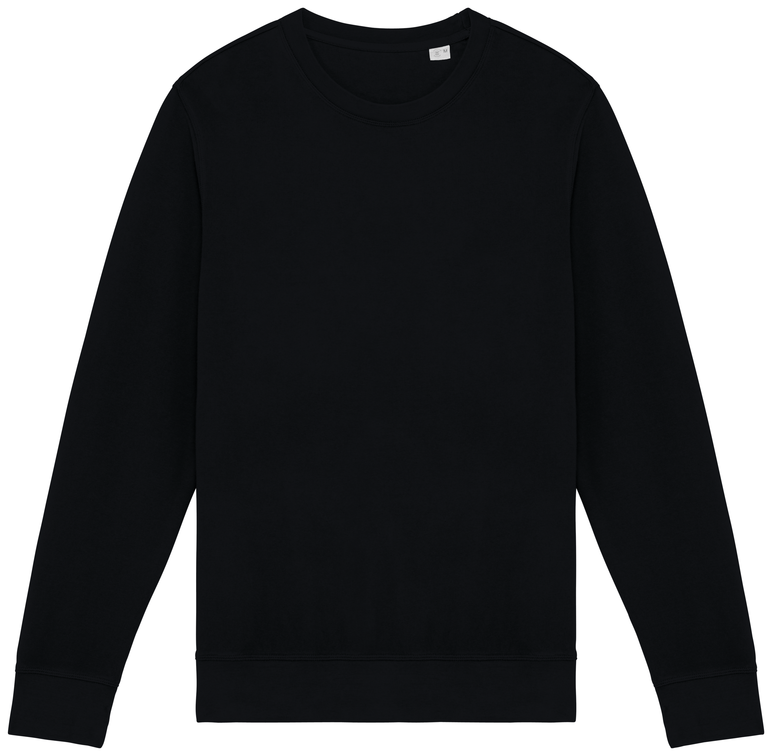 Sweatshirt eco-responsável decote redondo French Terry unissexo — Preto Frente