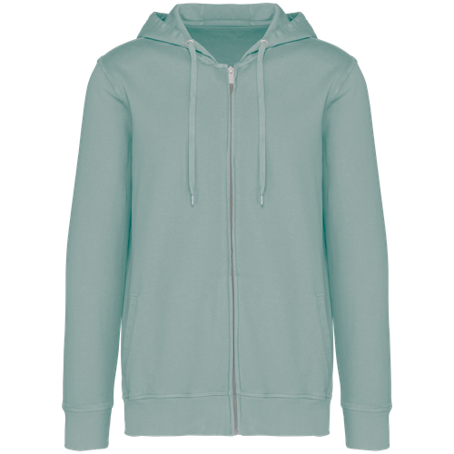 Native Spirit Unisex French Terry full zip hooded sweatshirt in green, style NS417