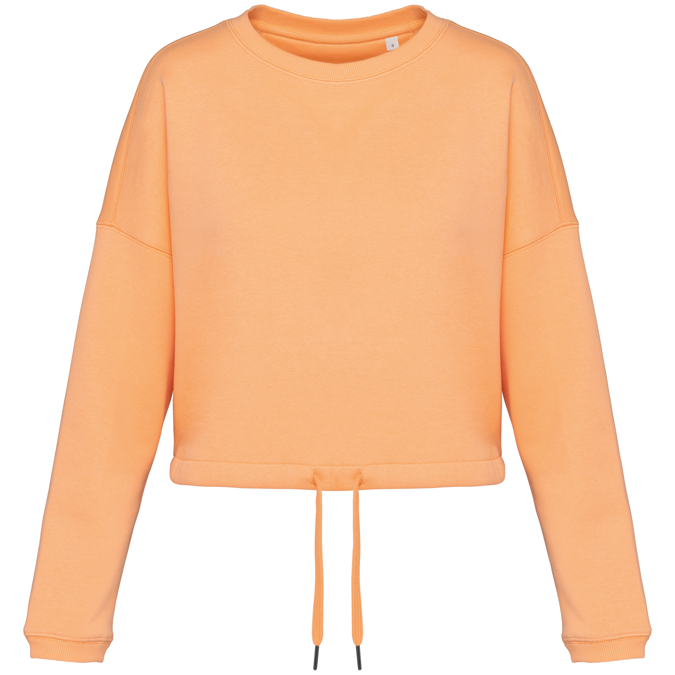 Sweat-shirt écoresponsable à col rond oversize crop femme - Image 8