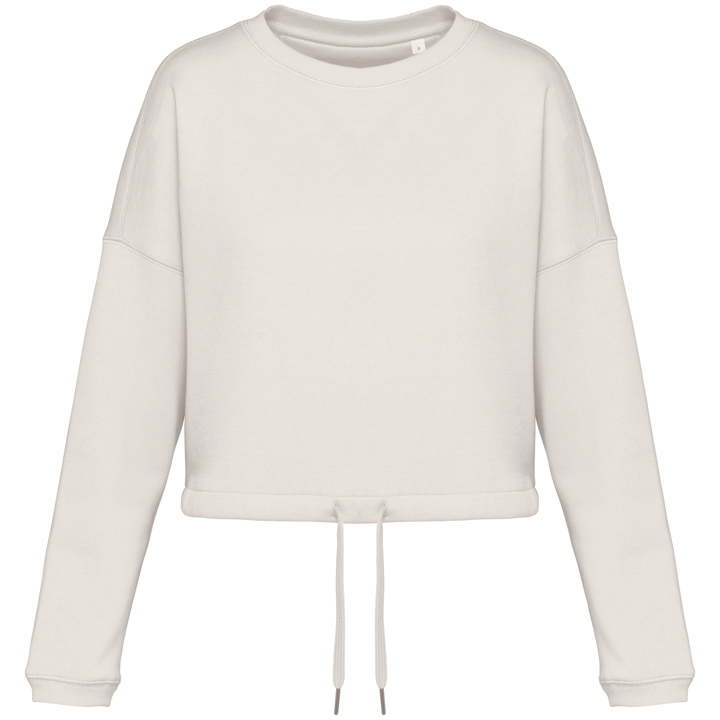 Sweat-shirt écoresponsable à col rond oversize crop femme - Image 17