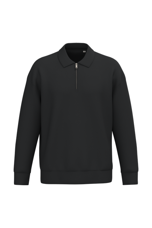 Native Spirit Unisex dropped shoulders quarter zipper sweatshirt with polo collar, style NS432