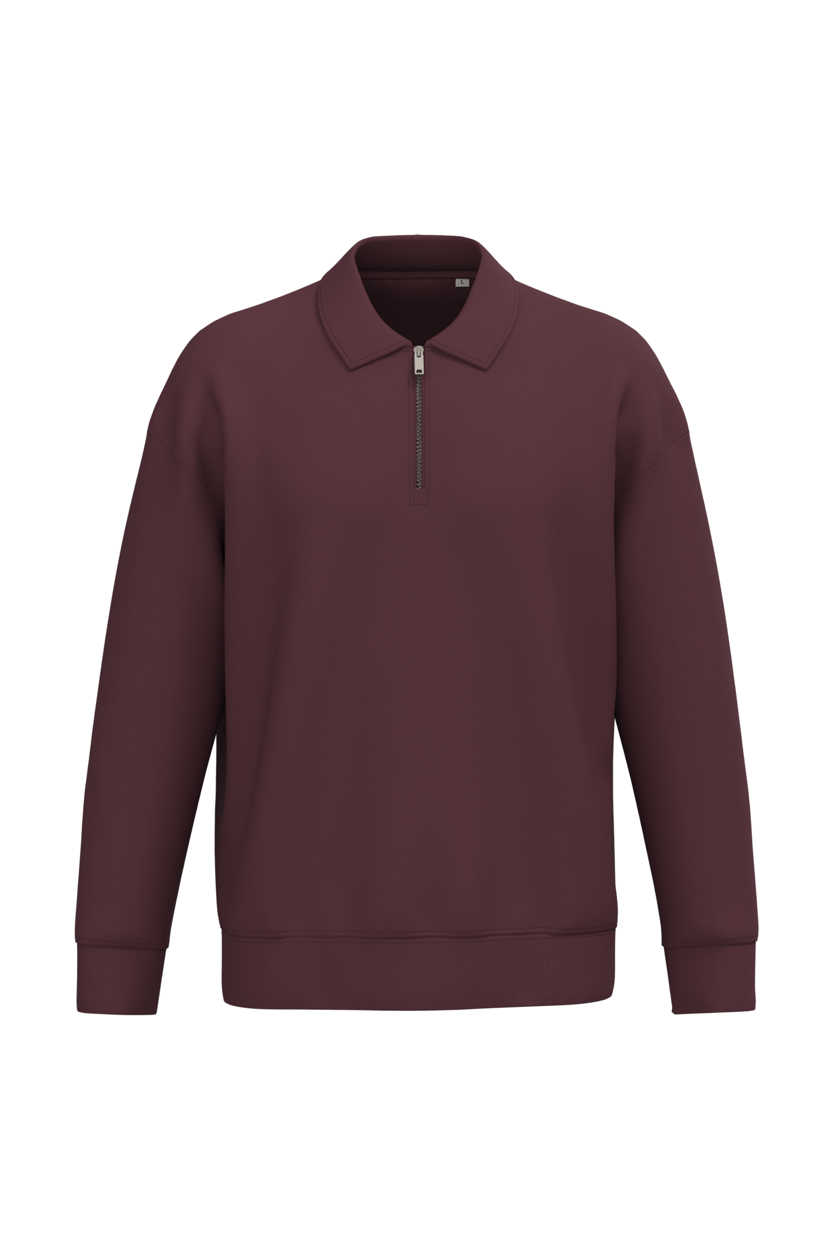 Sweat-shirt écoresponsable quart zip col polo à épaules tombantes unisexe - Image 14