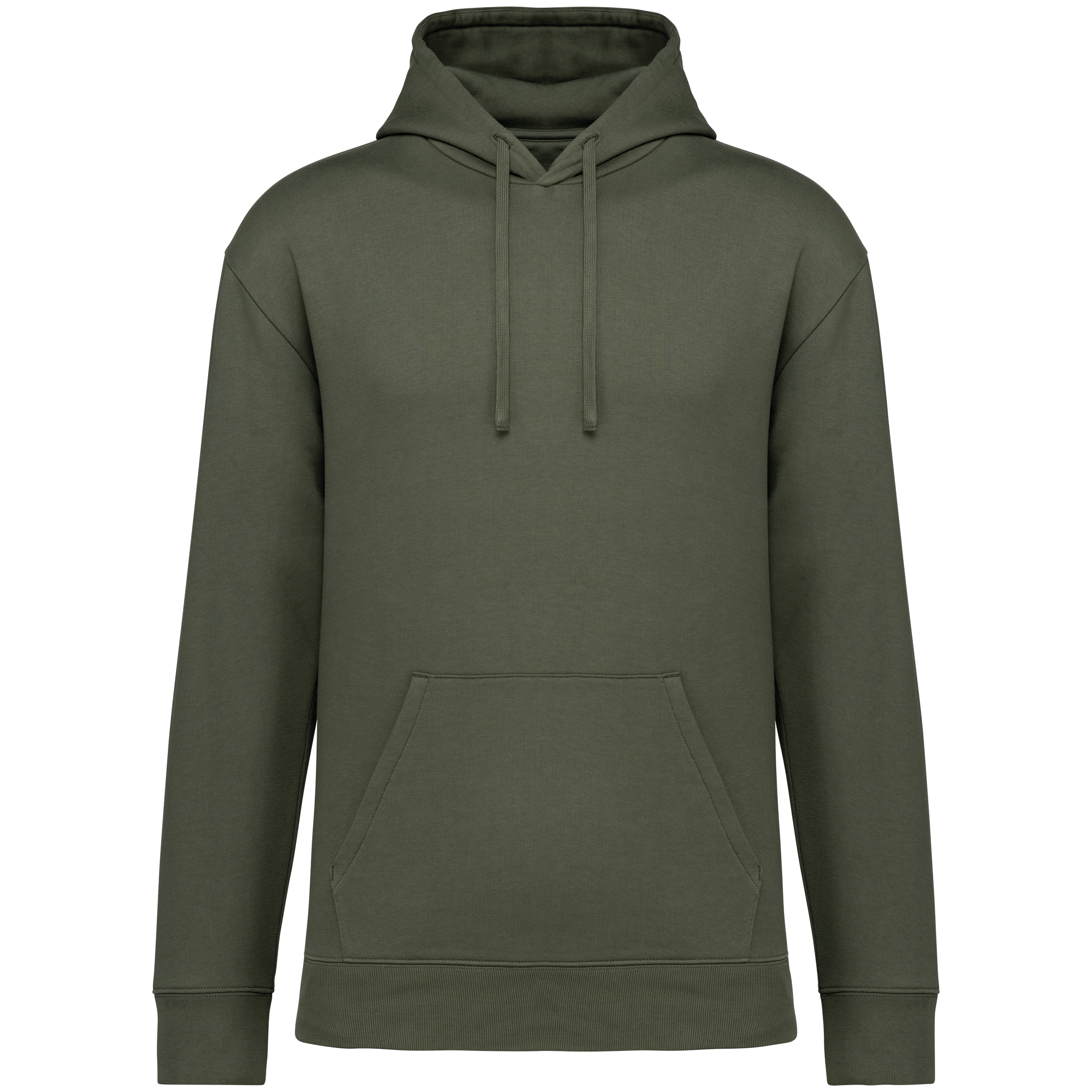 Native Spirit Unisex brushed fleece dropped shoulders hooded sweatshirt in khaki & olive, style NS436