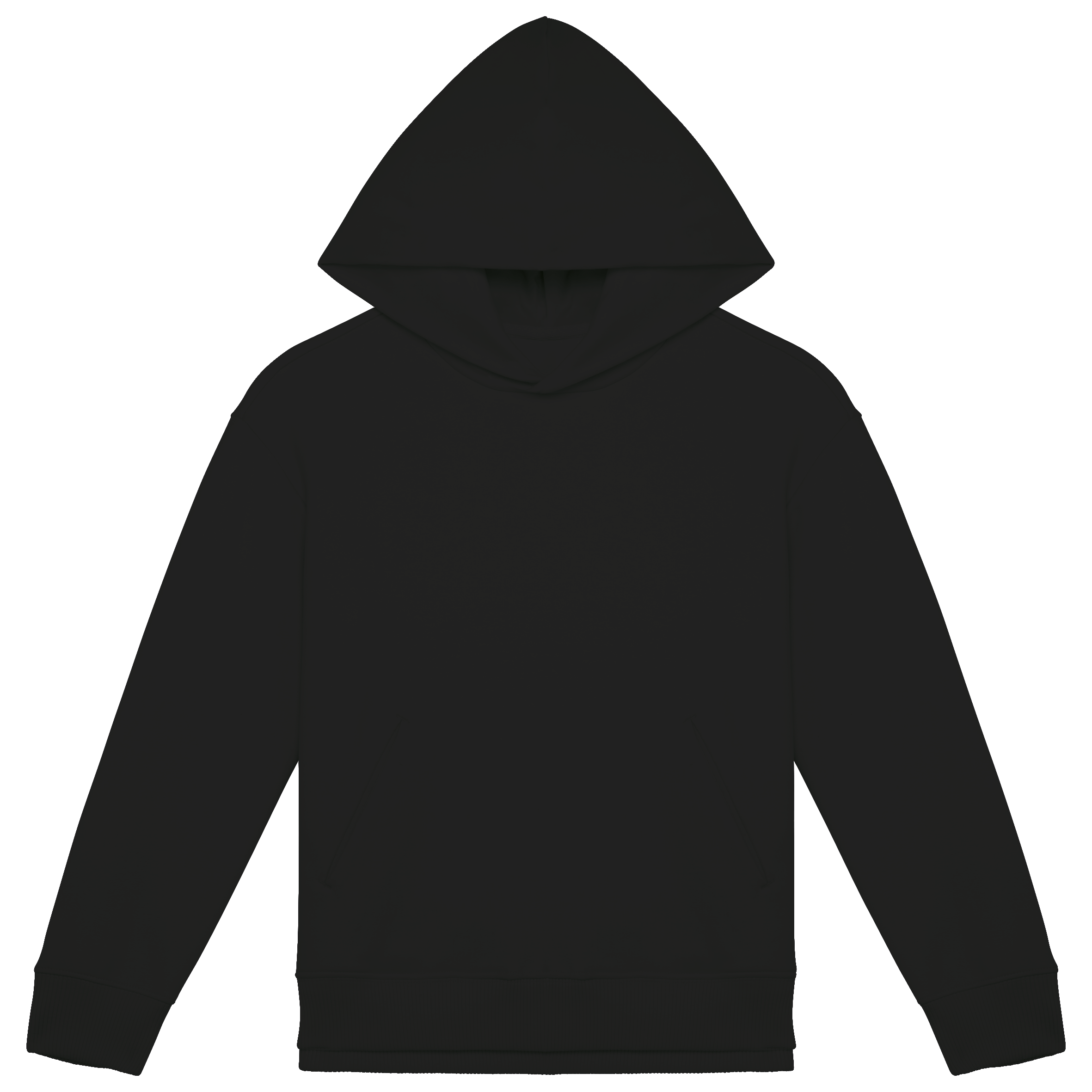 Sweatshirt eco-responsável com capuz oversize de criança — Preto Frente