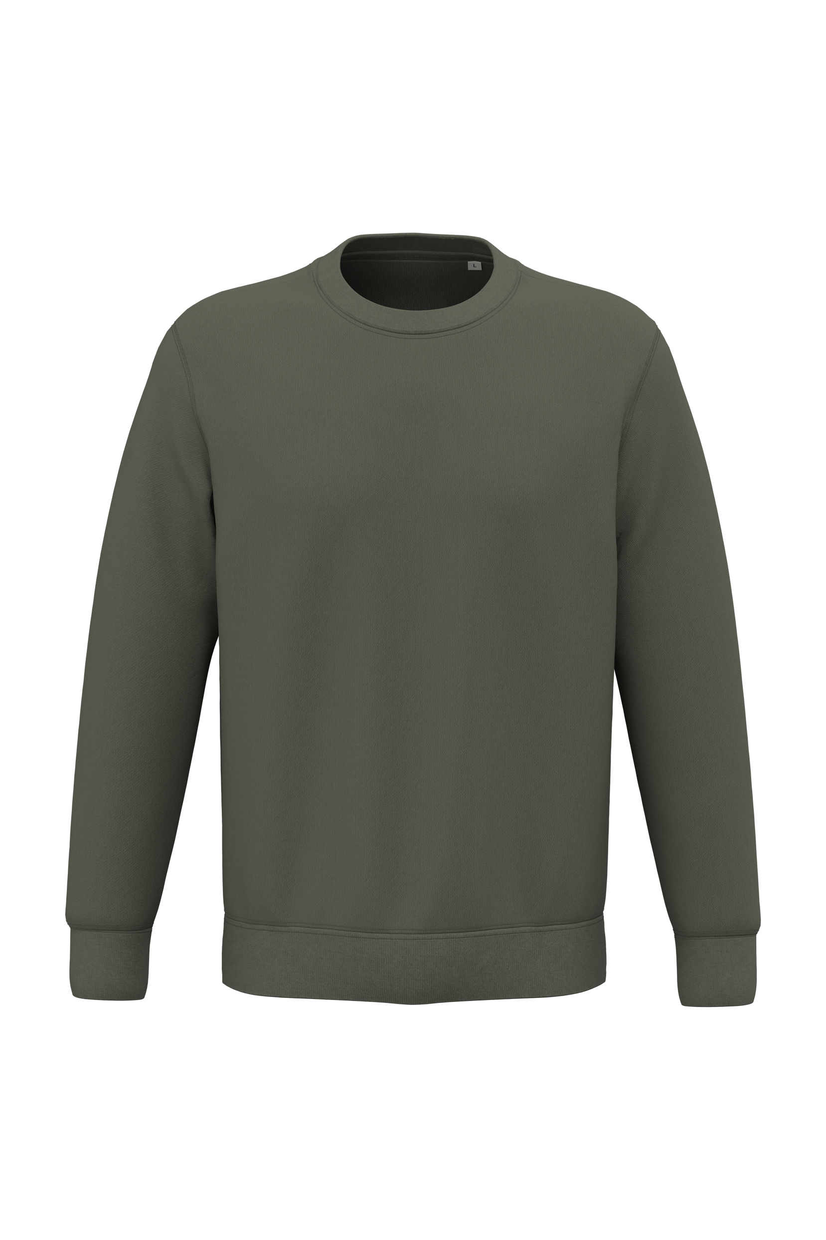 Native Spirit Unisex round neck sweatshirt in khaki & olive, style NS443