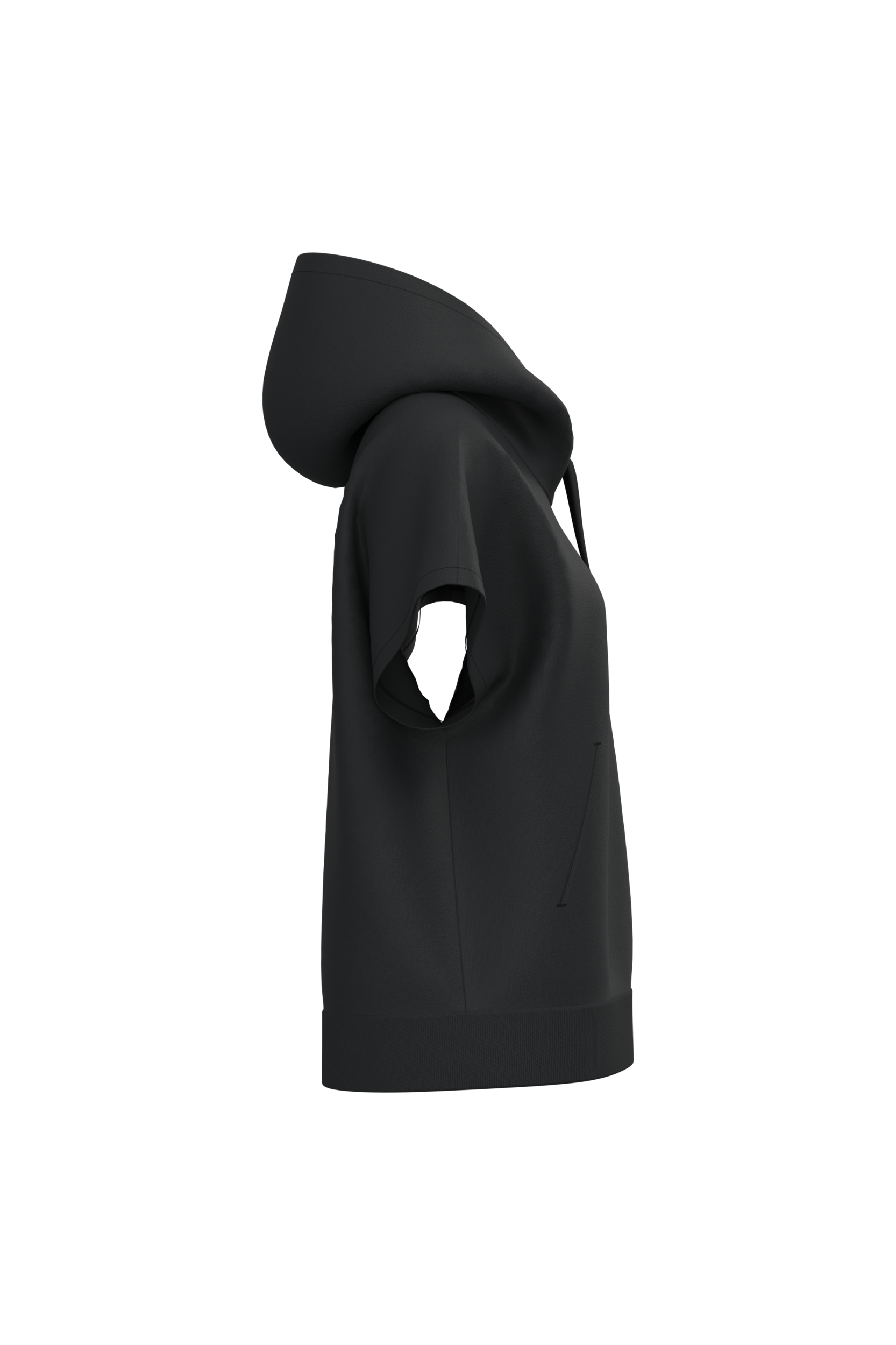 Sweat-shirt écoresponsable à capuche oversize sans manches French Terry femme - Image 14