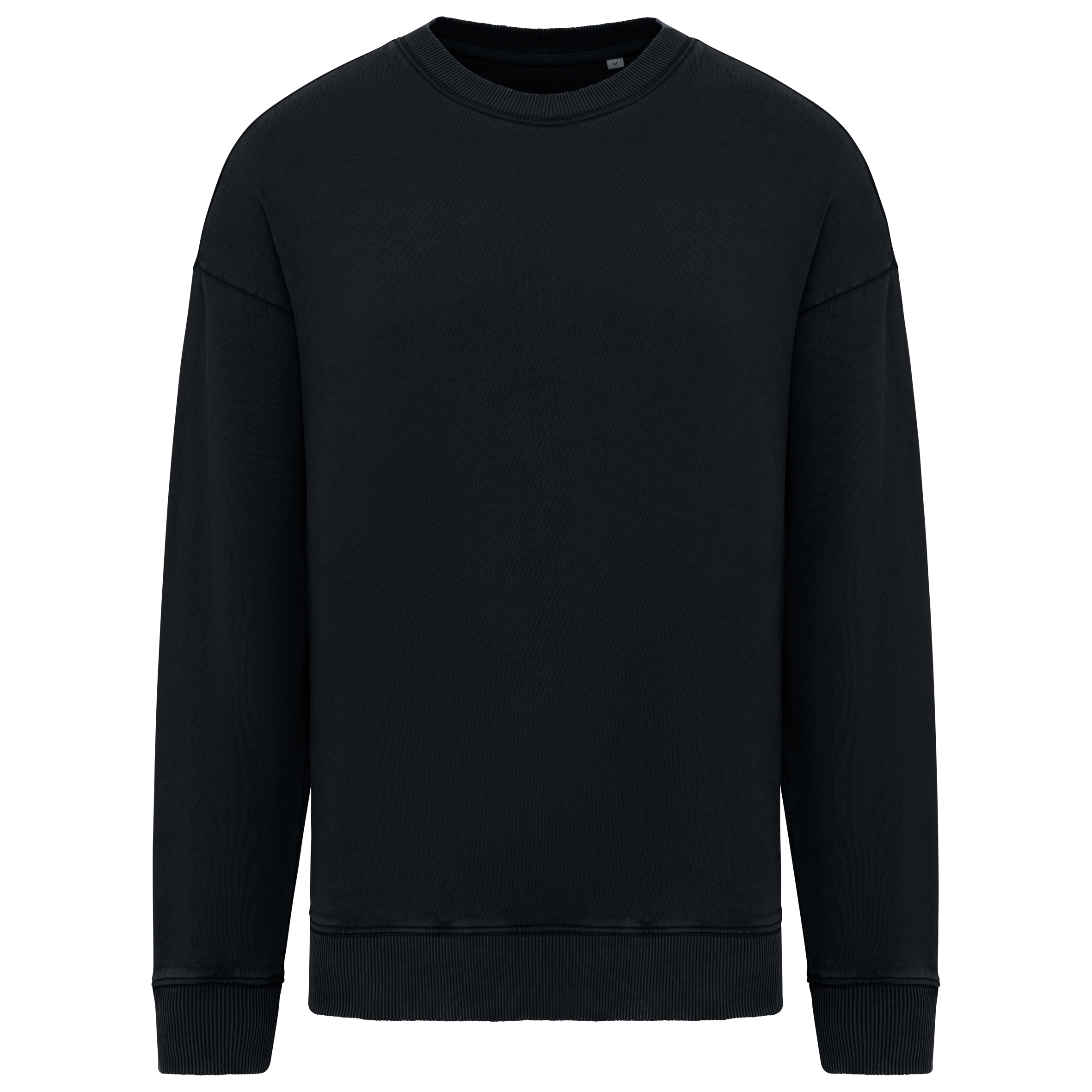 Sweat-shirt écoresponsable à col rond délavé oversize unisexe - Image 11