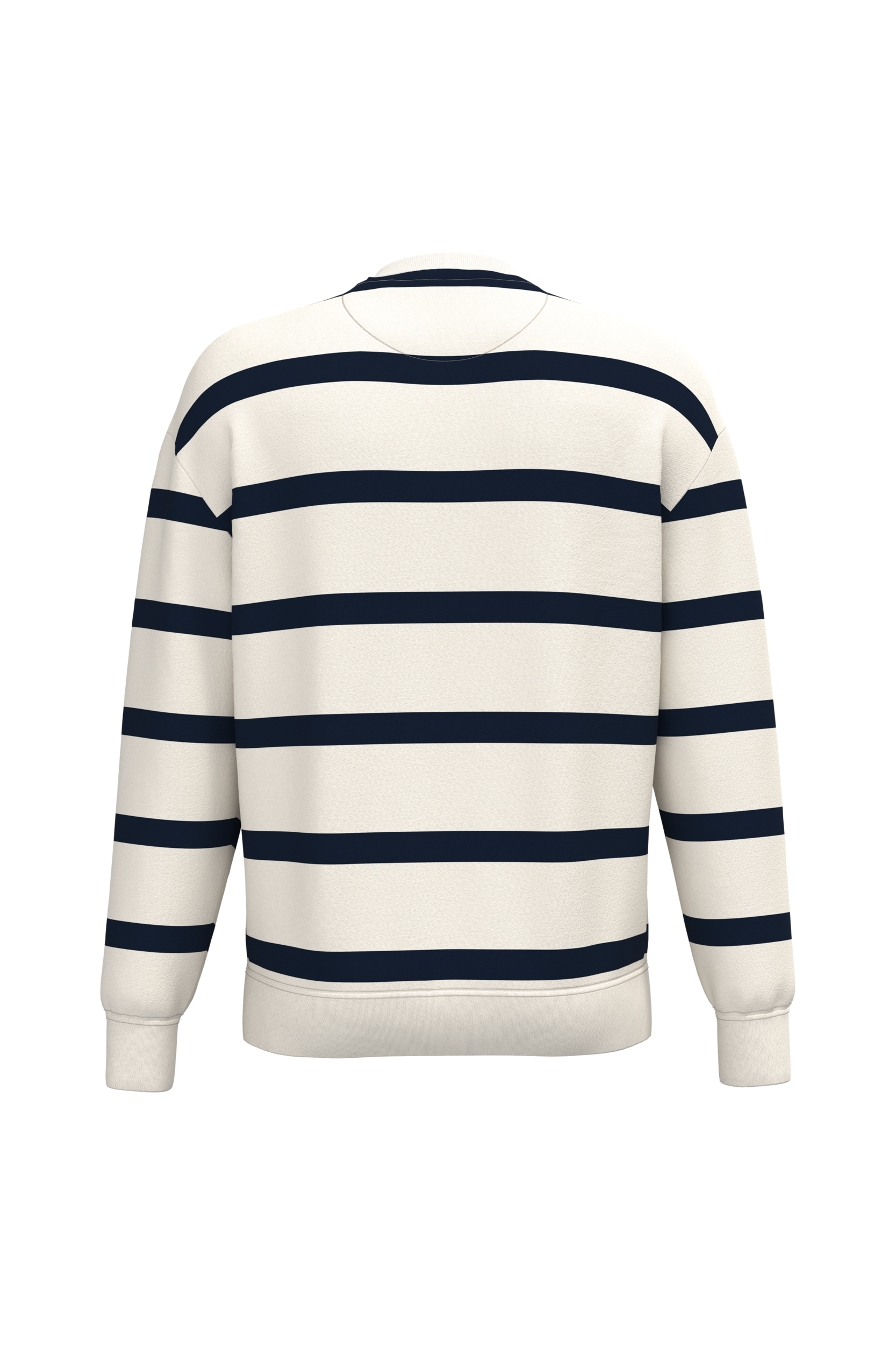 Sweat-shirt écoresponsable à col rond à rayures et épaules tombantes unisexe - Image 11