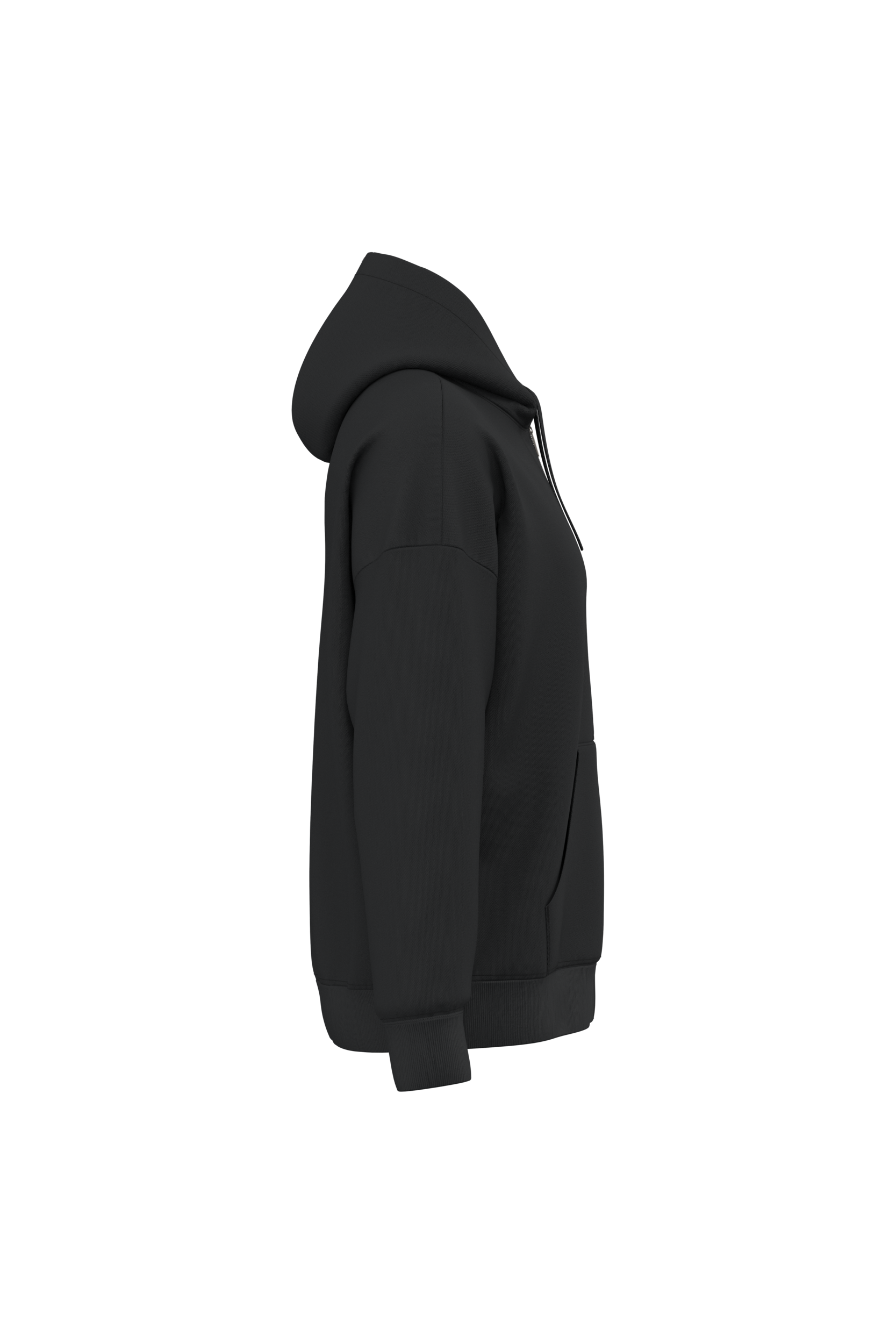 Sweat-shirt écoresponsable zippé à capuche oversize unisexe — Black