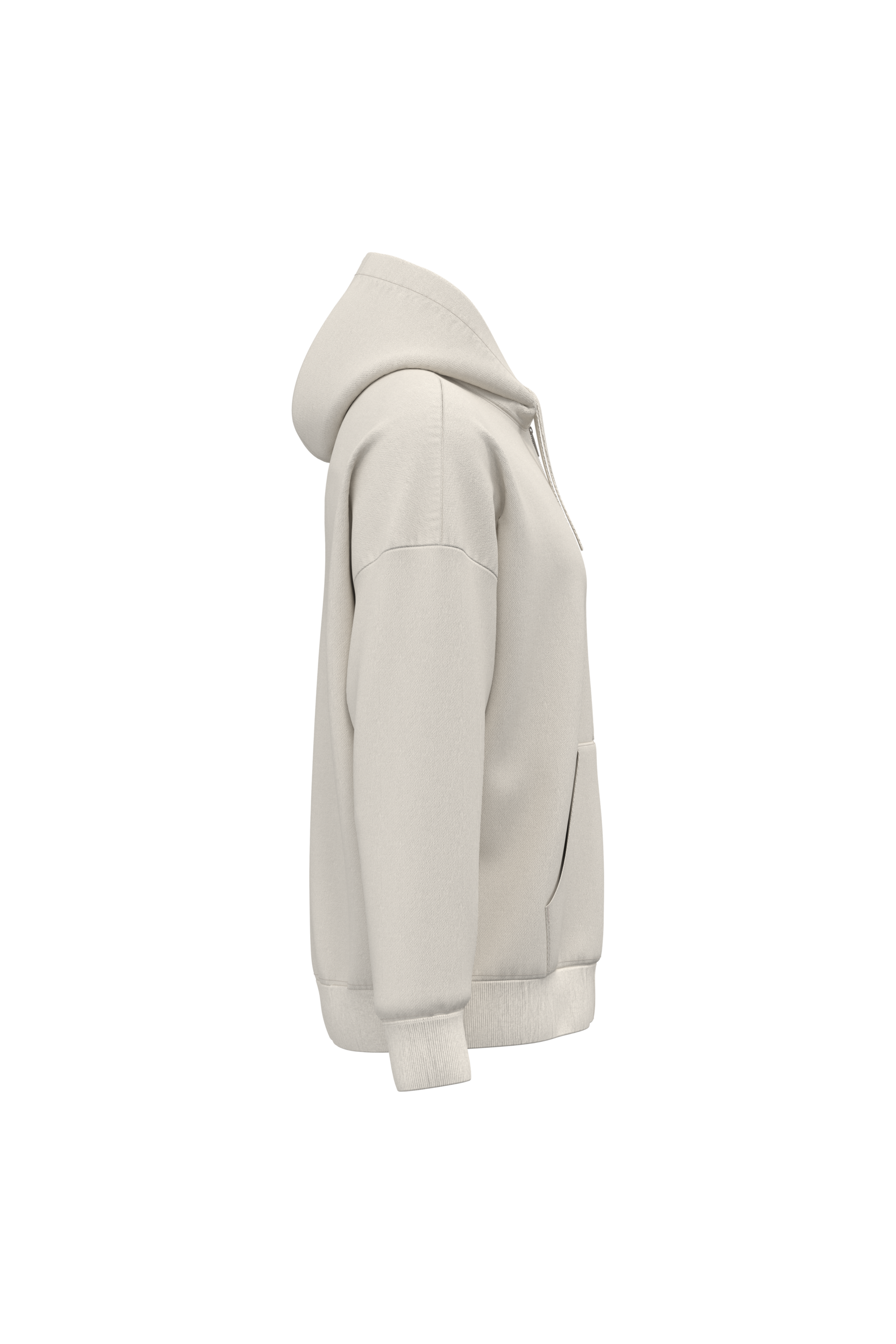 Sweat-shirt écoresponsable zippé à capuche oversize unisexe — Ivory