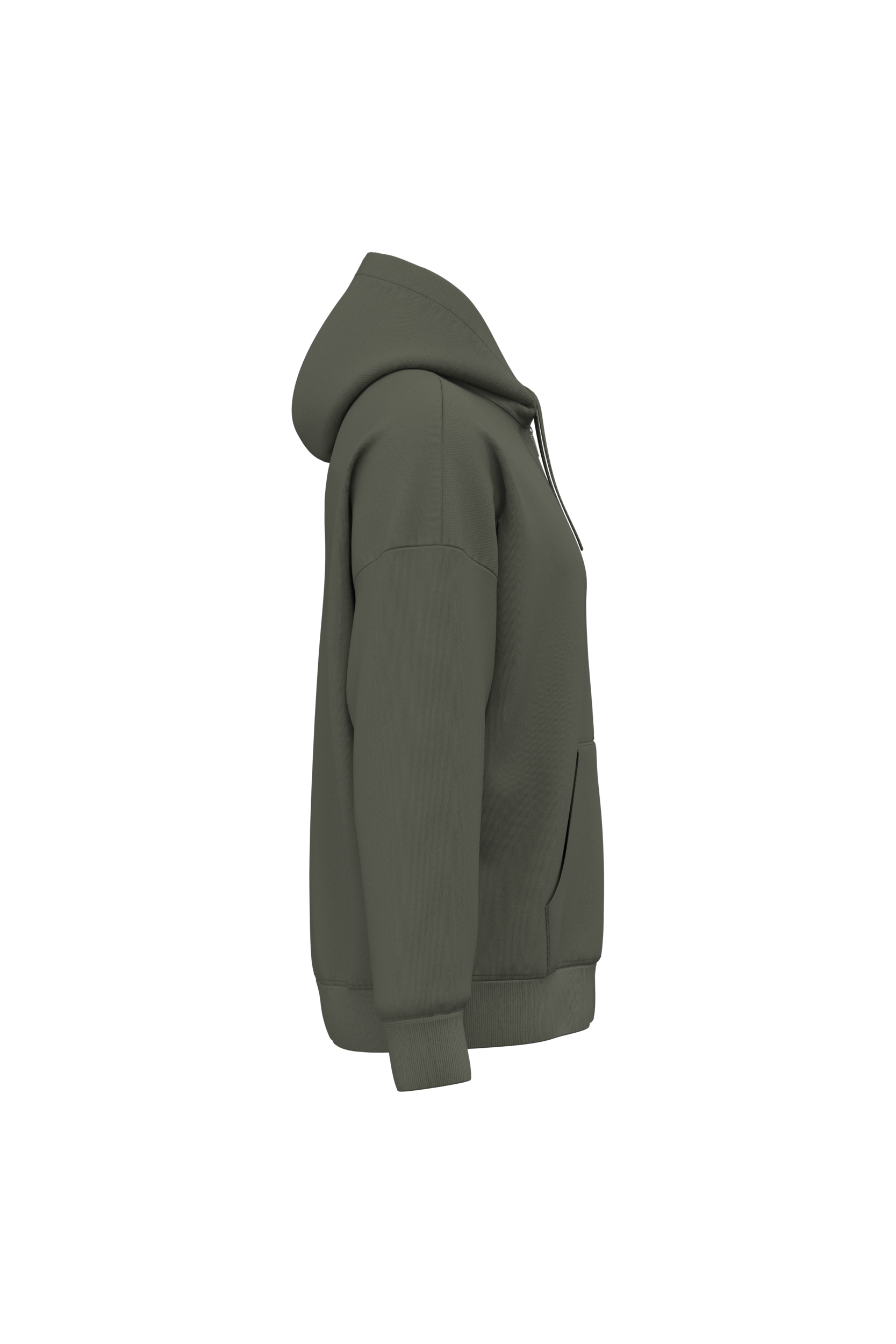 Sweat-shirt écoresponsable zippé à capuche oversize unisexe — Organic Khaki