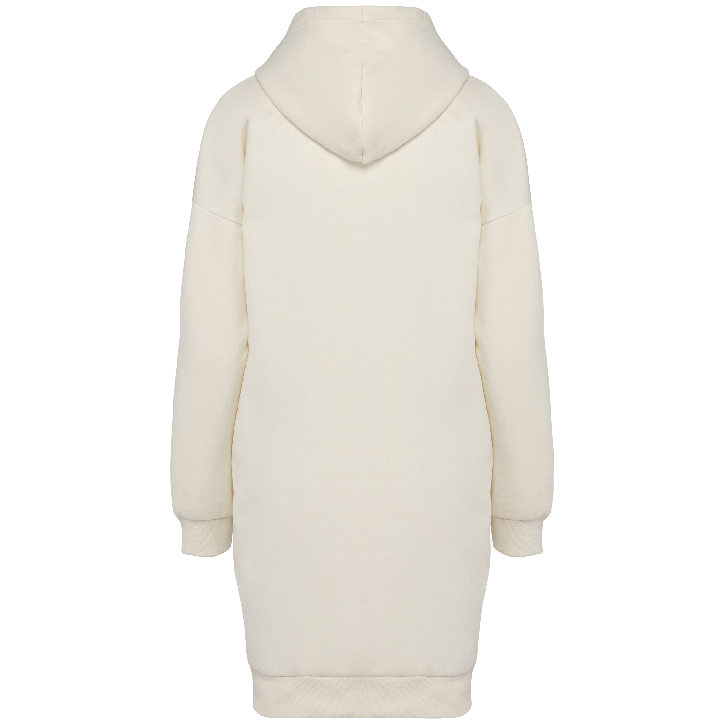 Vestido sweatshirt eco-responsável com capuz de senhora - Ivory