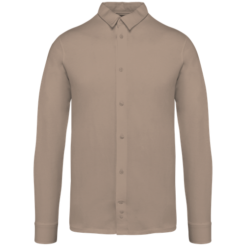 Native Spirit Men's jersey shirt in beige & natural, style NS510