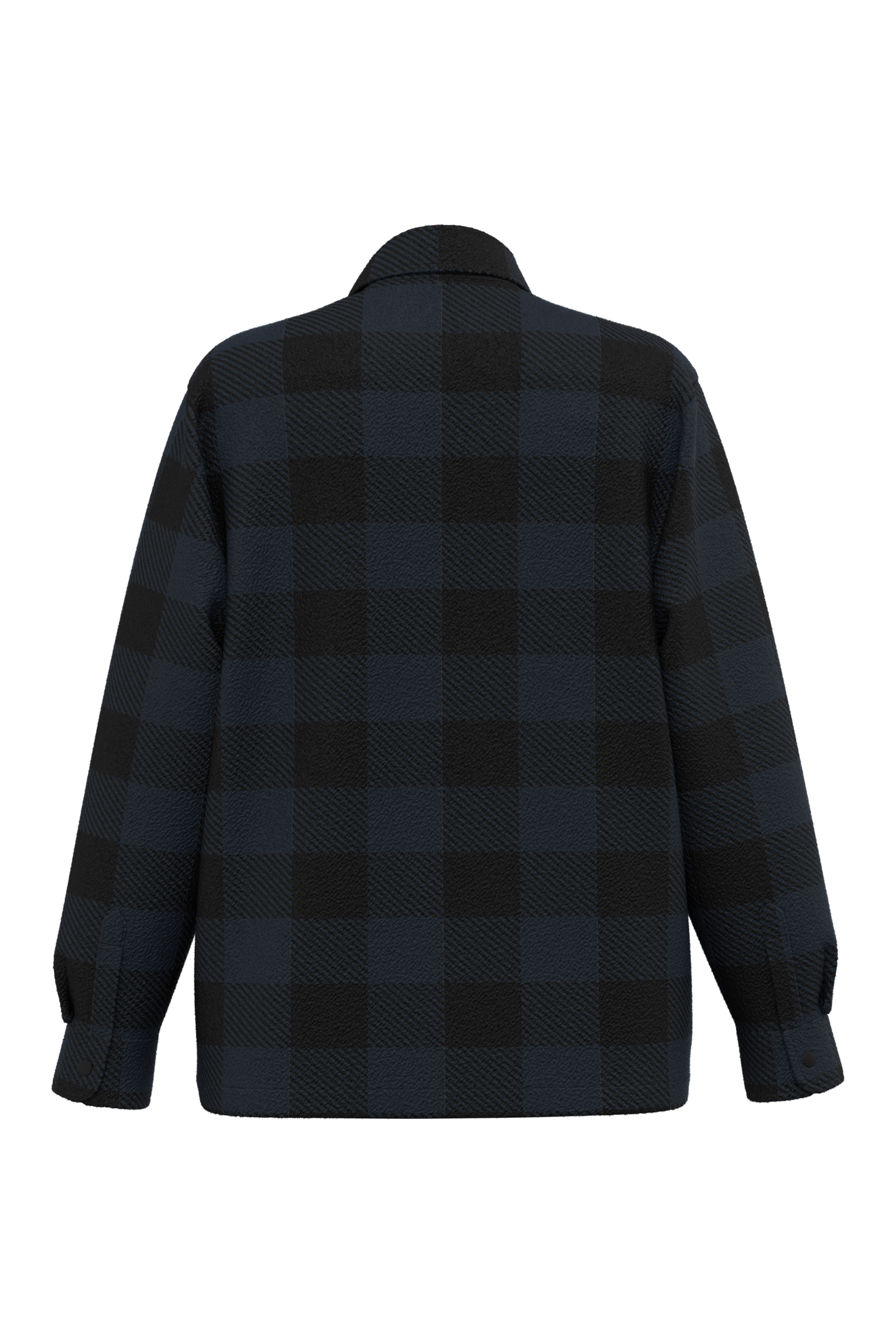 navy blue / black checked Sobrecamisa acolchada a cuadros sostenible hombre