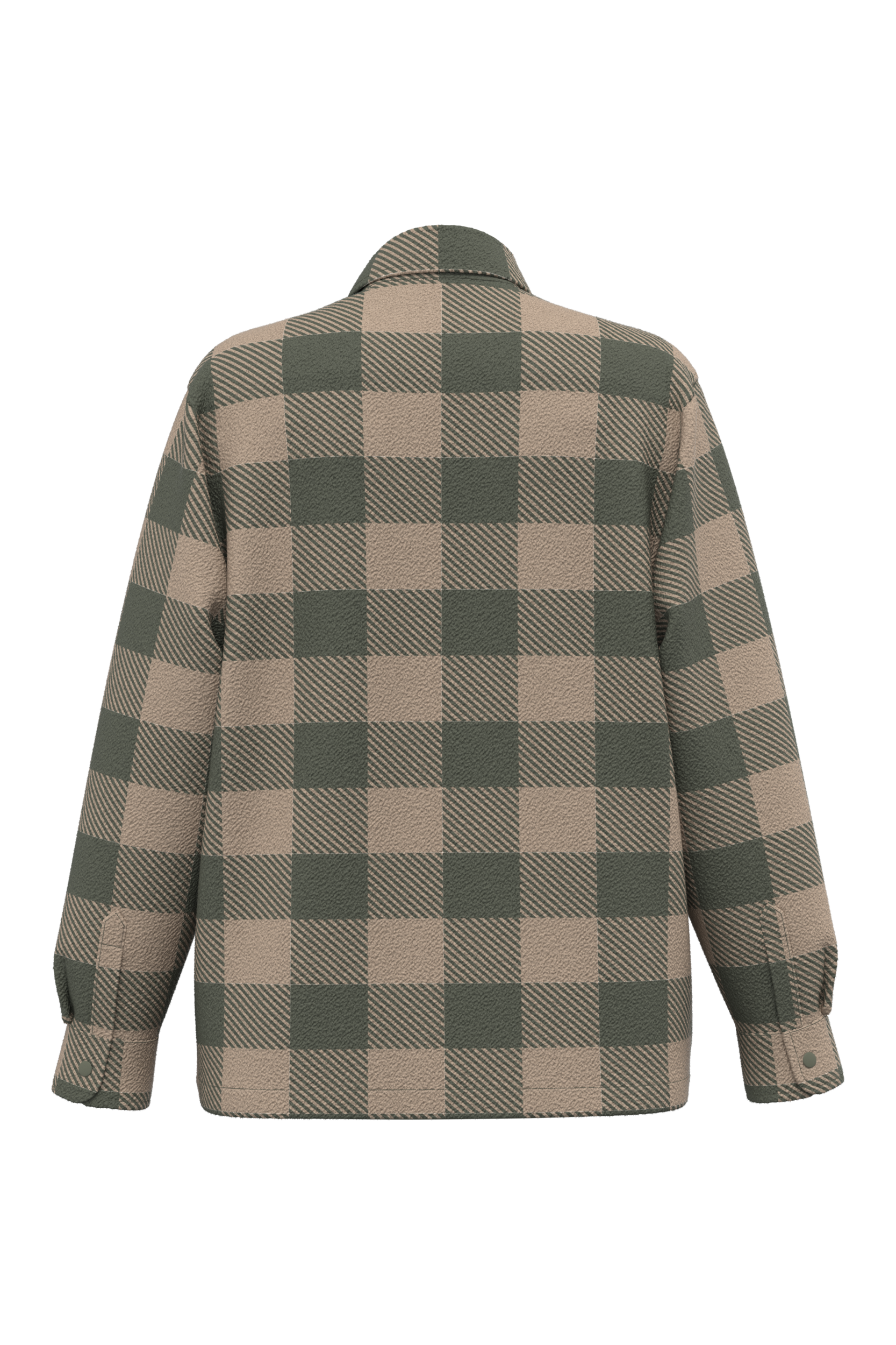wet sand / organic khaki checked Sobrecamisa acolchada a cuadros sostenible hombre
