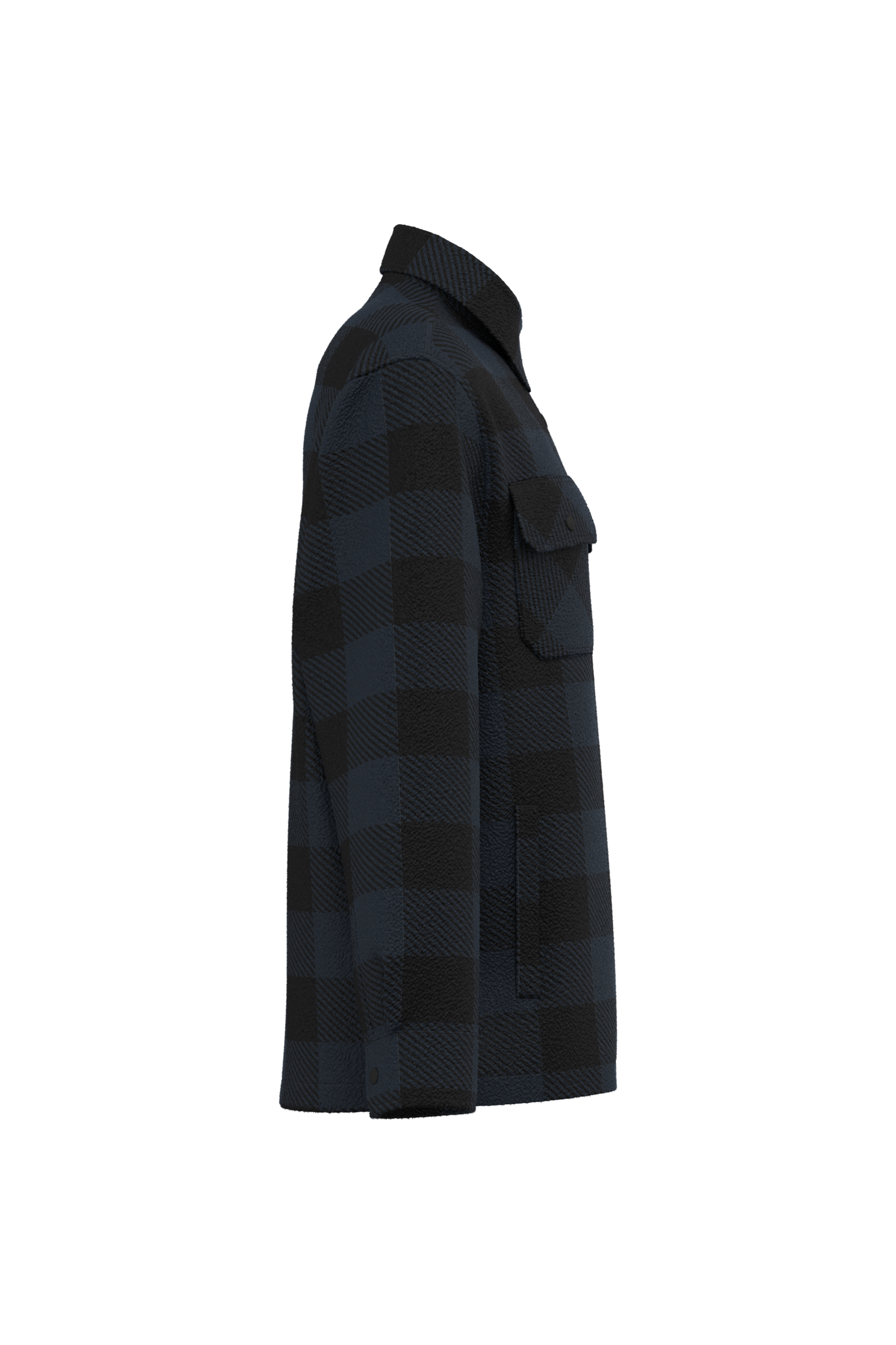 navy blue / black checked Sobrecamisa acolchada a cuadros sostenible hombre