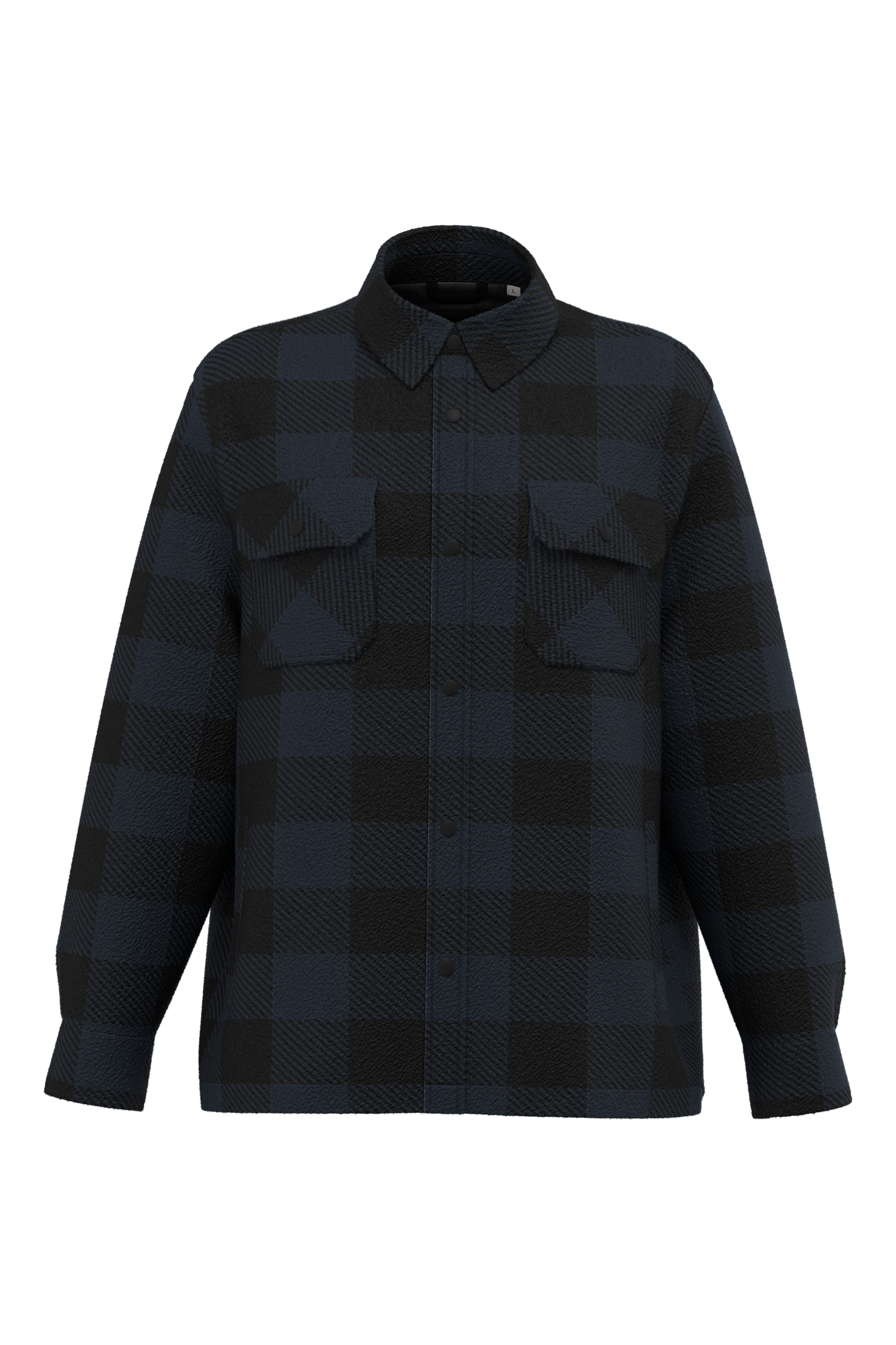 navy blue / black checked Sobrecamisa acolchada a cuadros sostenible hombre