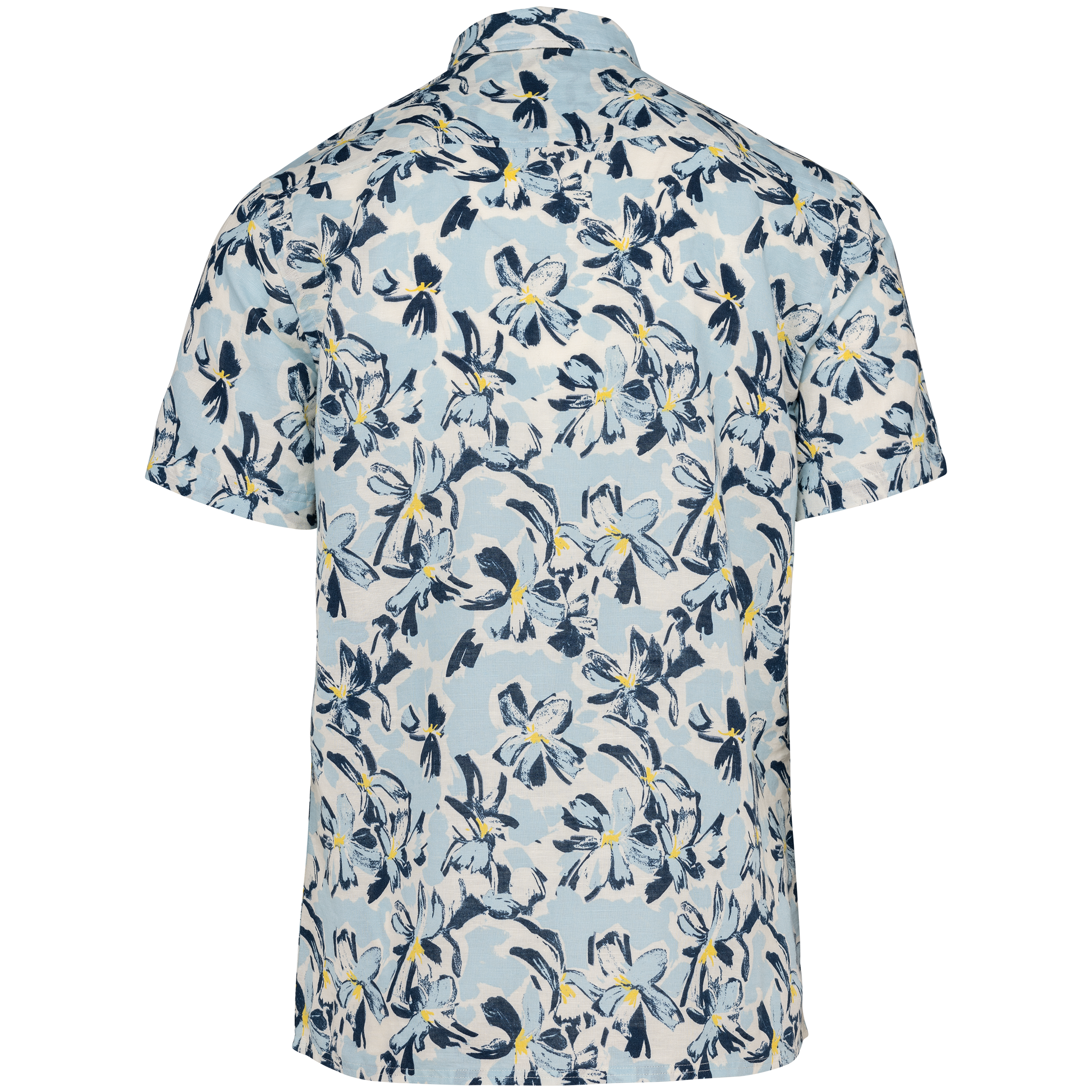 Camisa com padrão florido de homem - Ivory Floral Blue