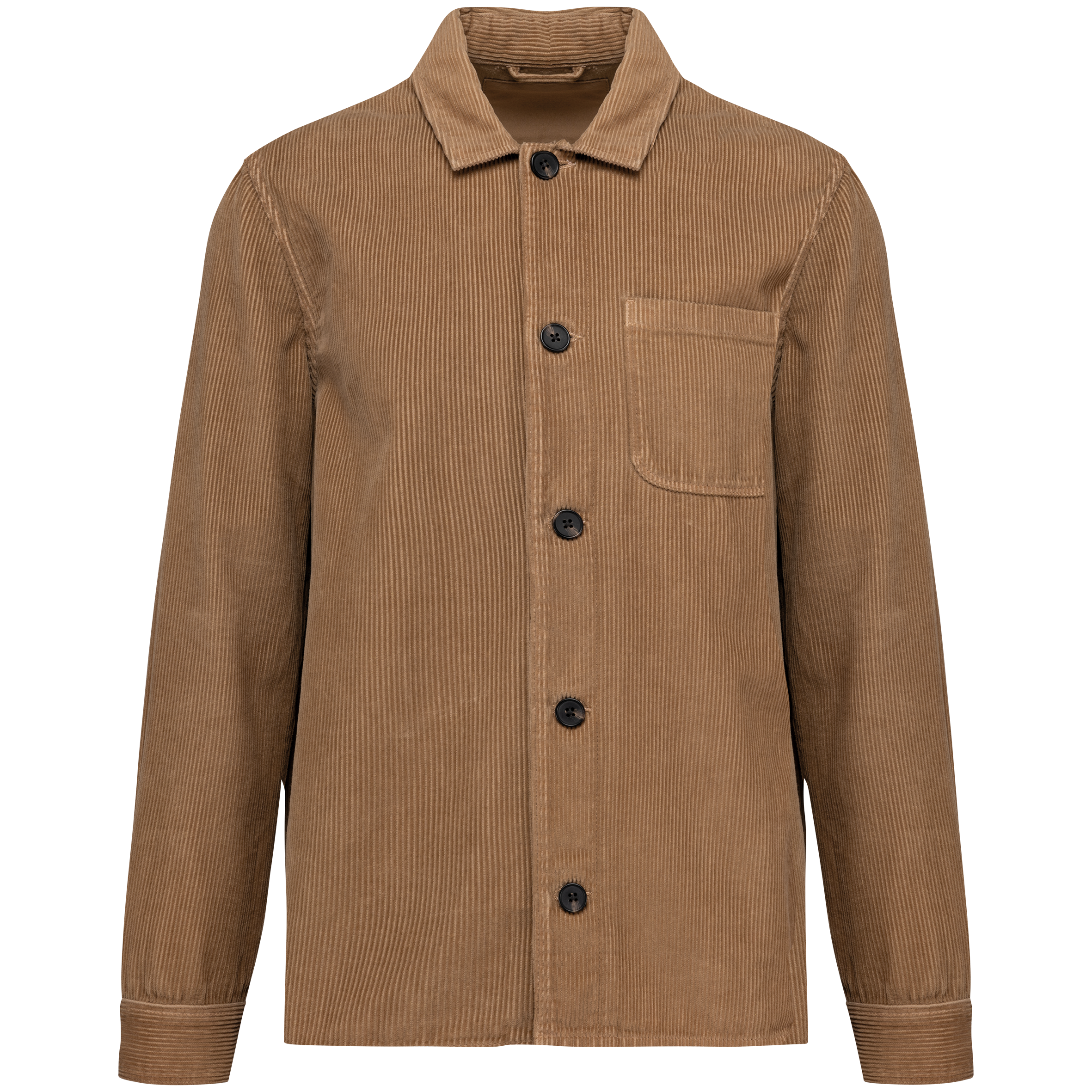 Native Spirit Men's washed effect corduroy jacket in brown, style NS603