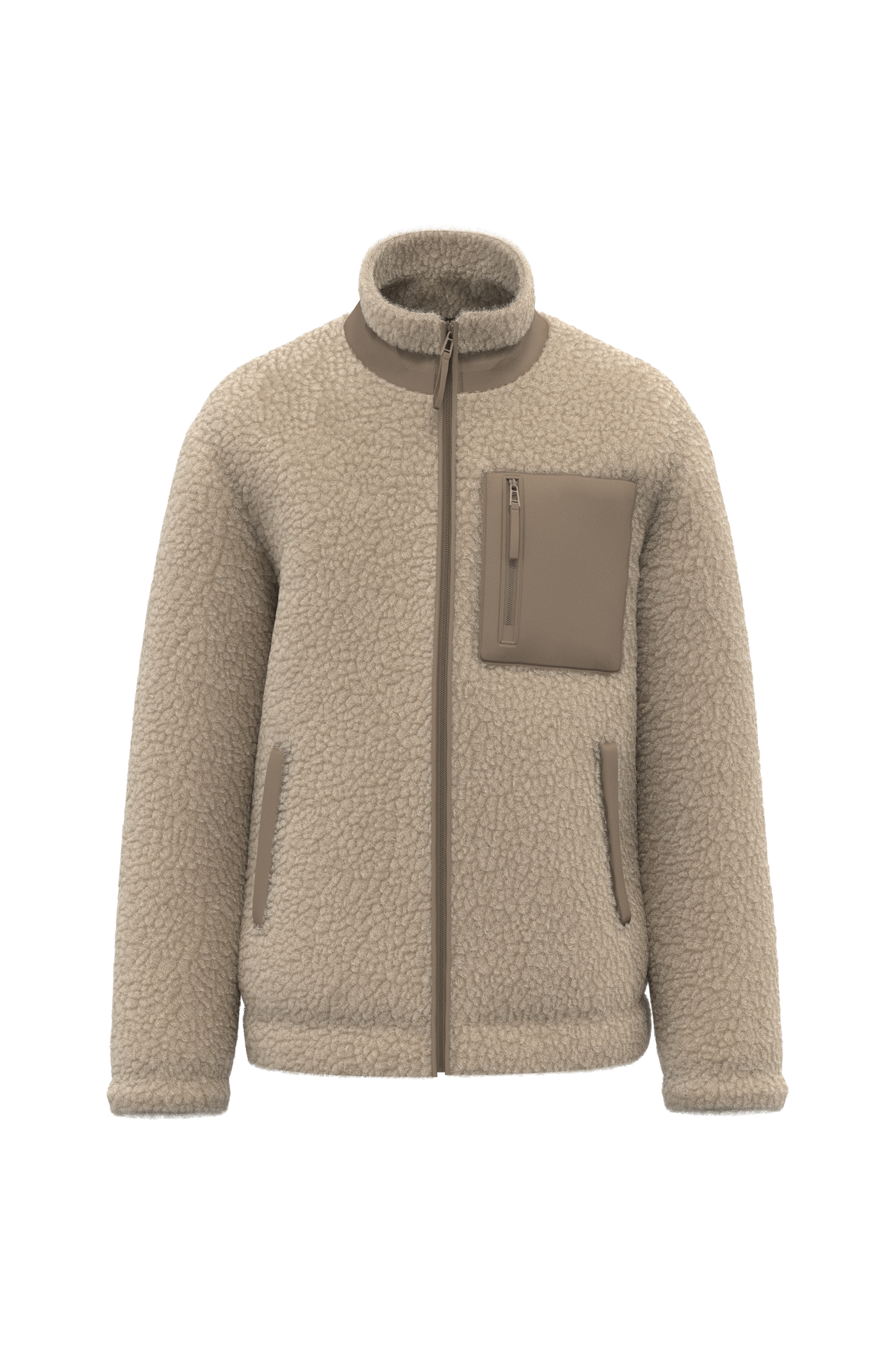 Native Spirit Unisex sherpa jacket in beige & natural, style NS604