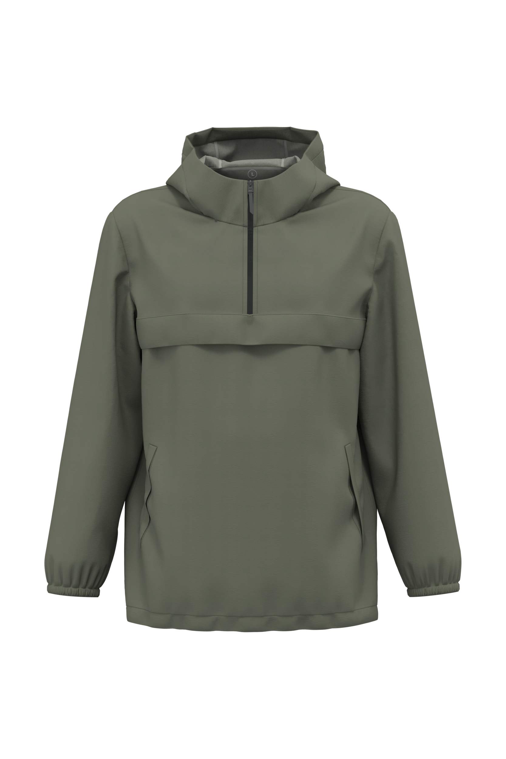 Native Spirit Unisex quarter zipper waterproof windbreaker in khaki & olive, style NS616