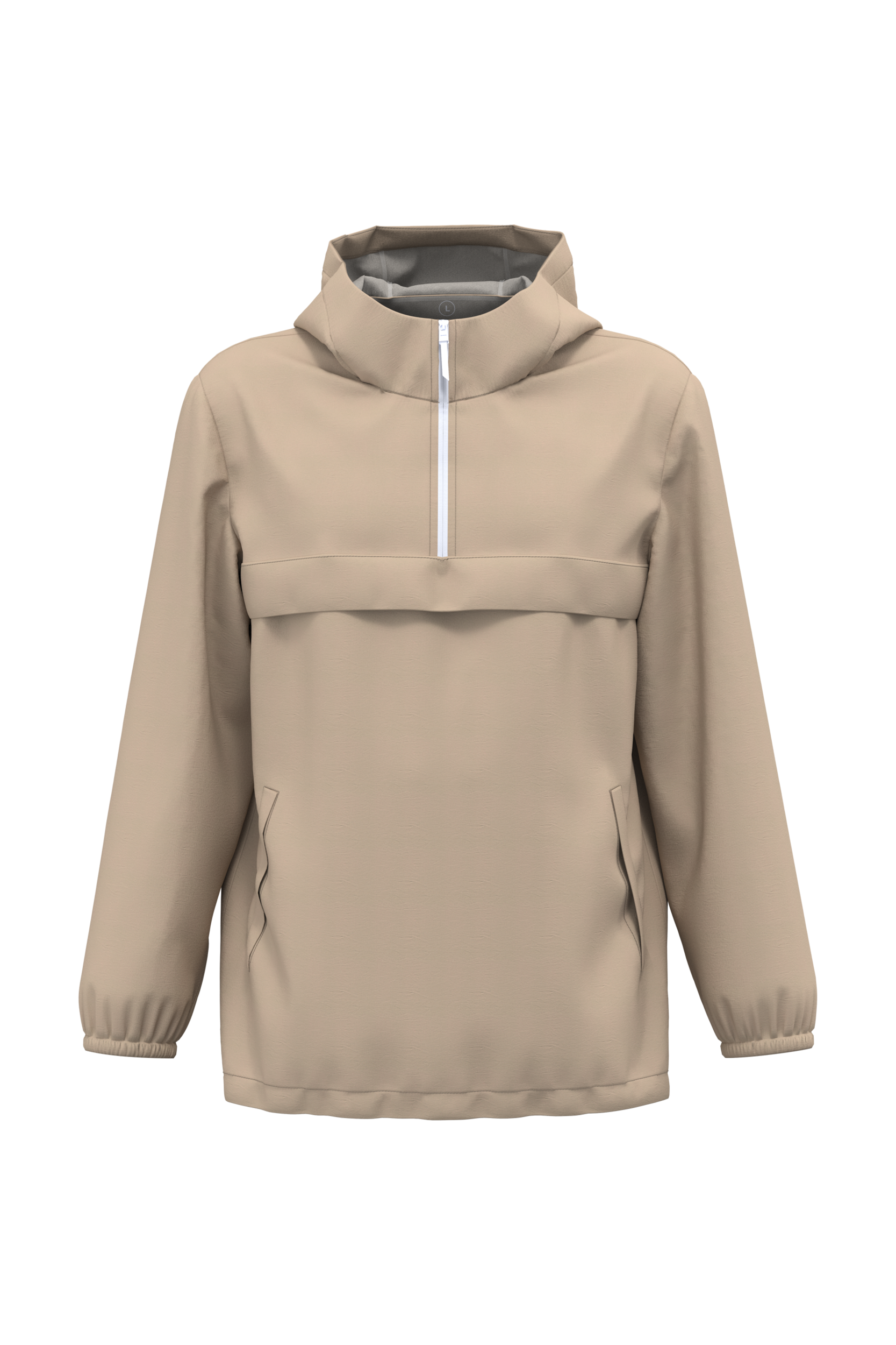 Native Spirit Unisex quarter zipper waterproof windbreaker in beige & natural, style NS616