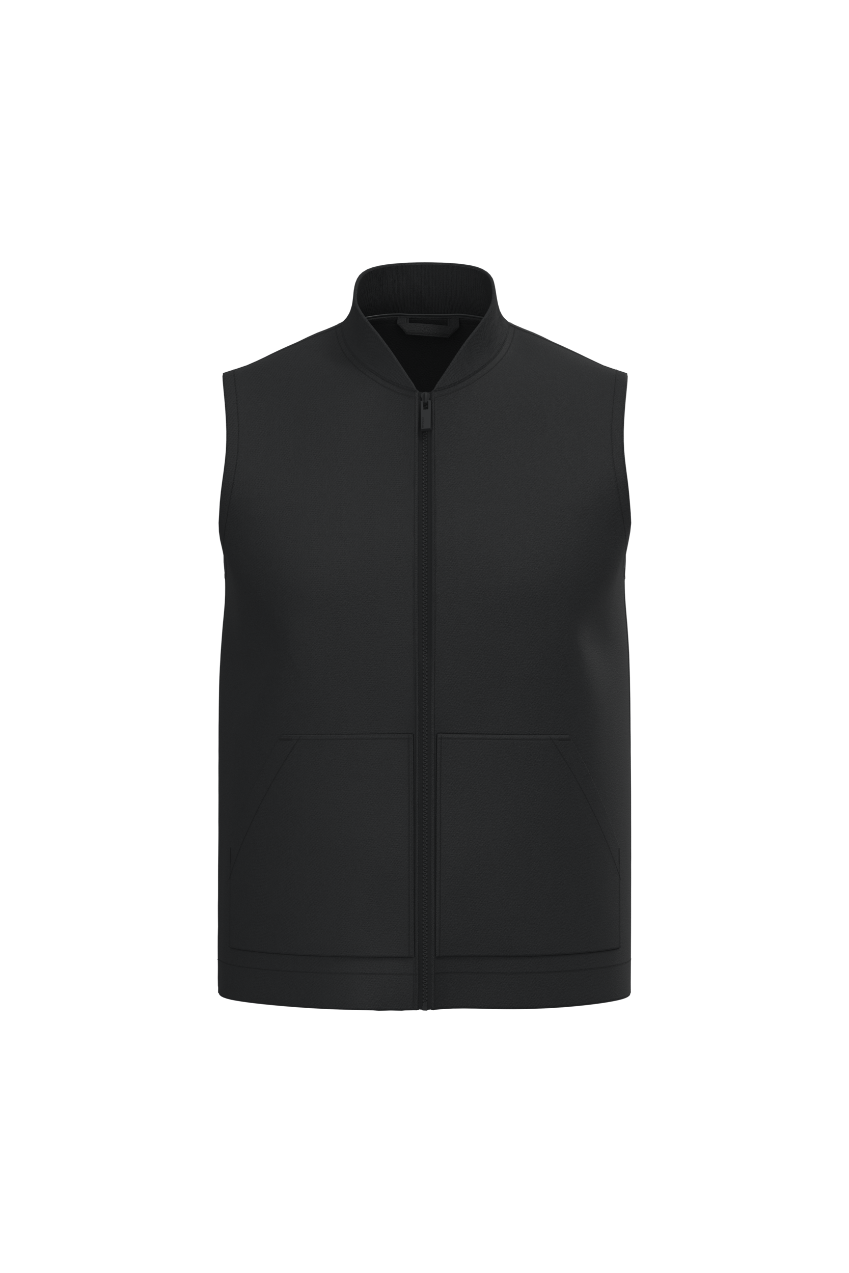 Colete forrado em sarja eco-responsável com gola Teddy unissexo — Preto Frente