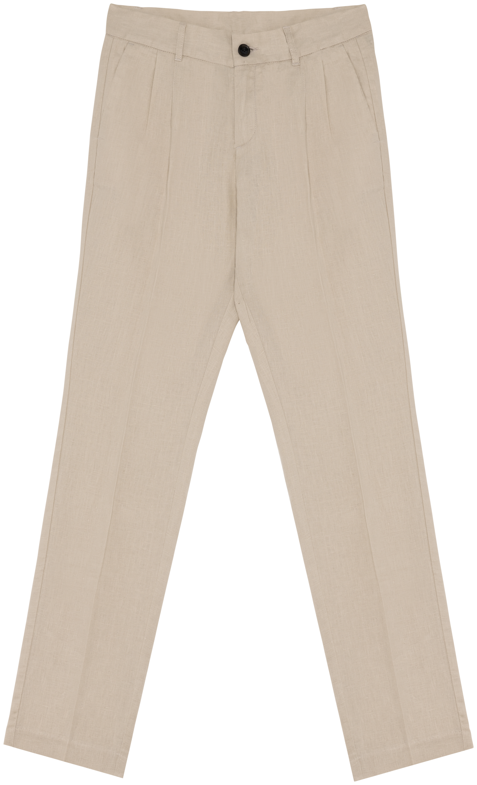Calças em linho de senhora — Bege Frente